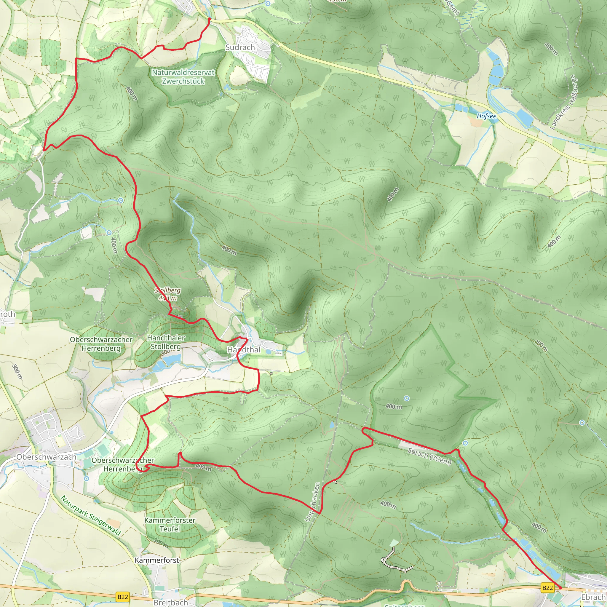 Ebrach to Sudrach Walk mobile static map
