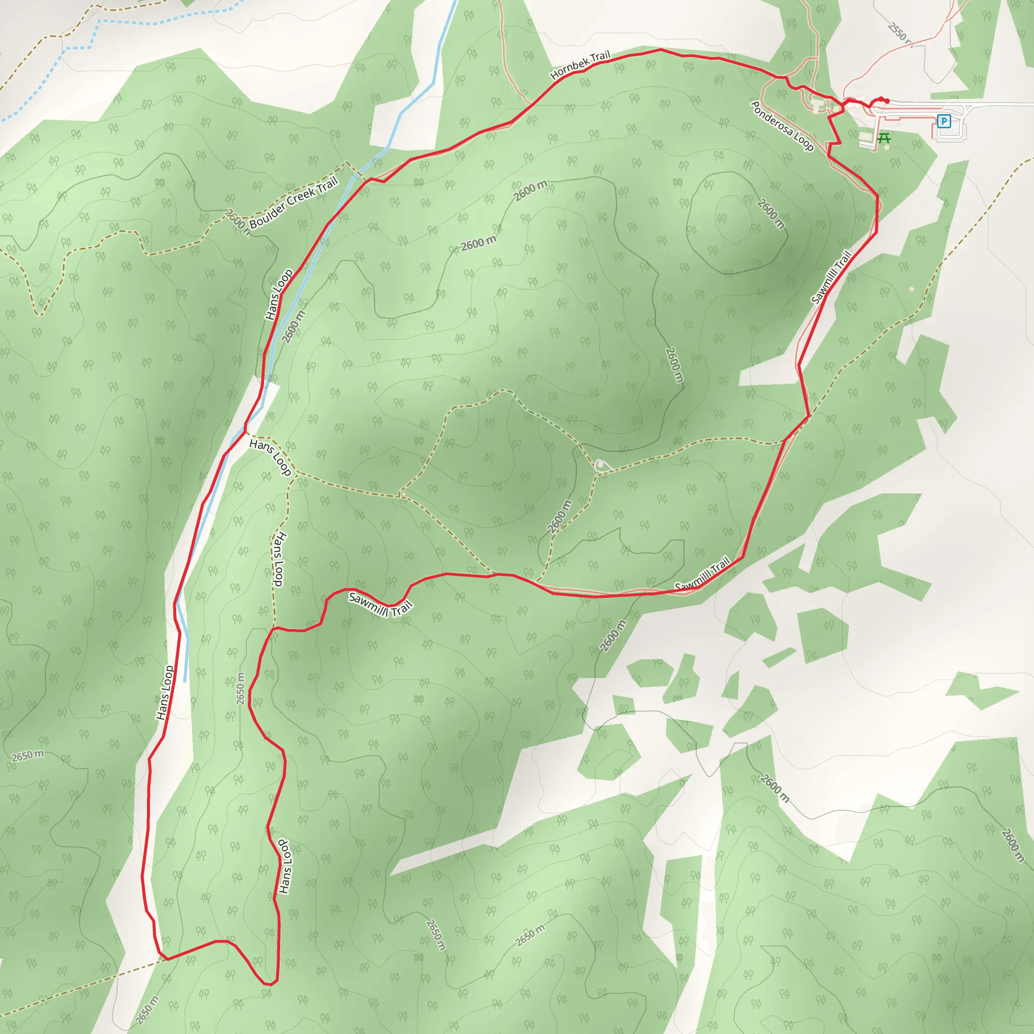 Hornbek Wildlie and Sawmill Trail Loop mobile static map