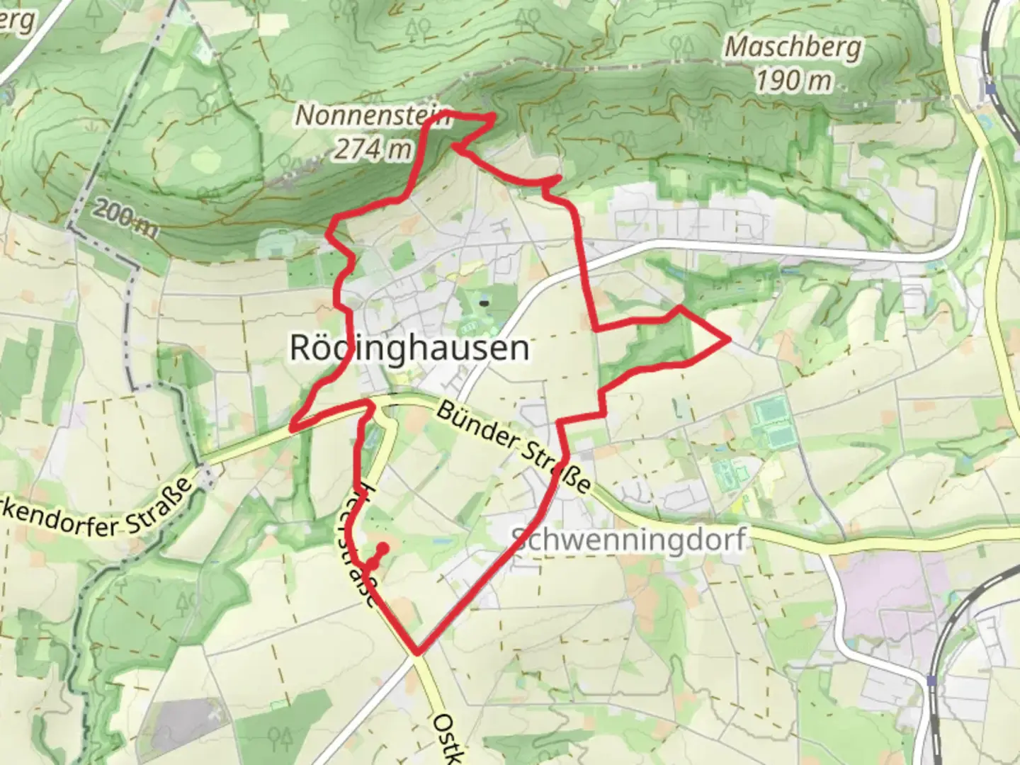 An image depicting the trail Heerstraße Loop and its surrounding area.
