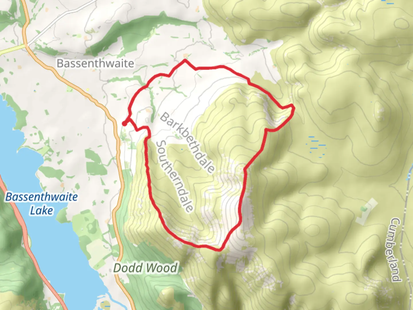 An image depicting the trail 30- Northern Skiddaw Horseshoe and its surrounding area.