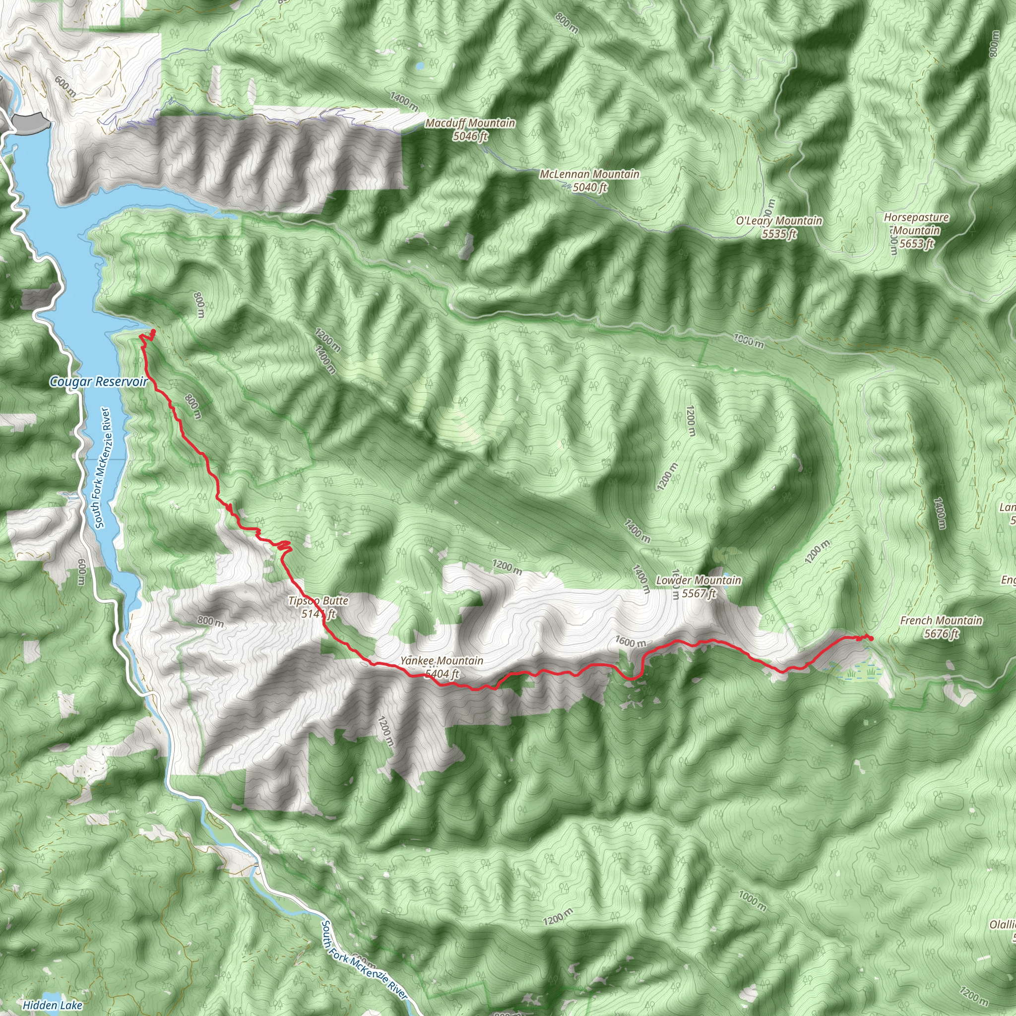 Lowder Mountain Trail mobile static map