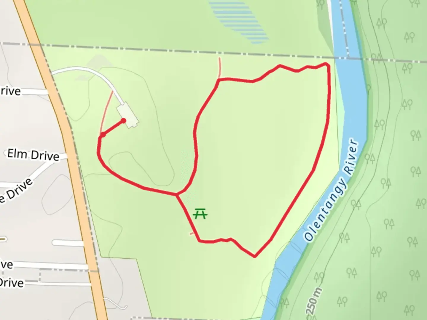 An image depicting the trail Olentangy River Loop and its surrounding area.