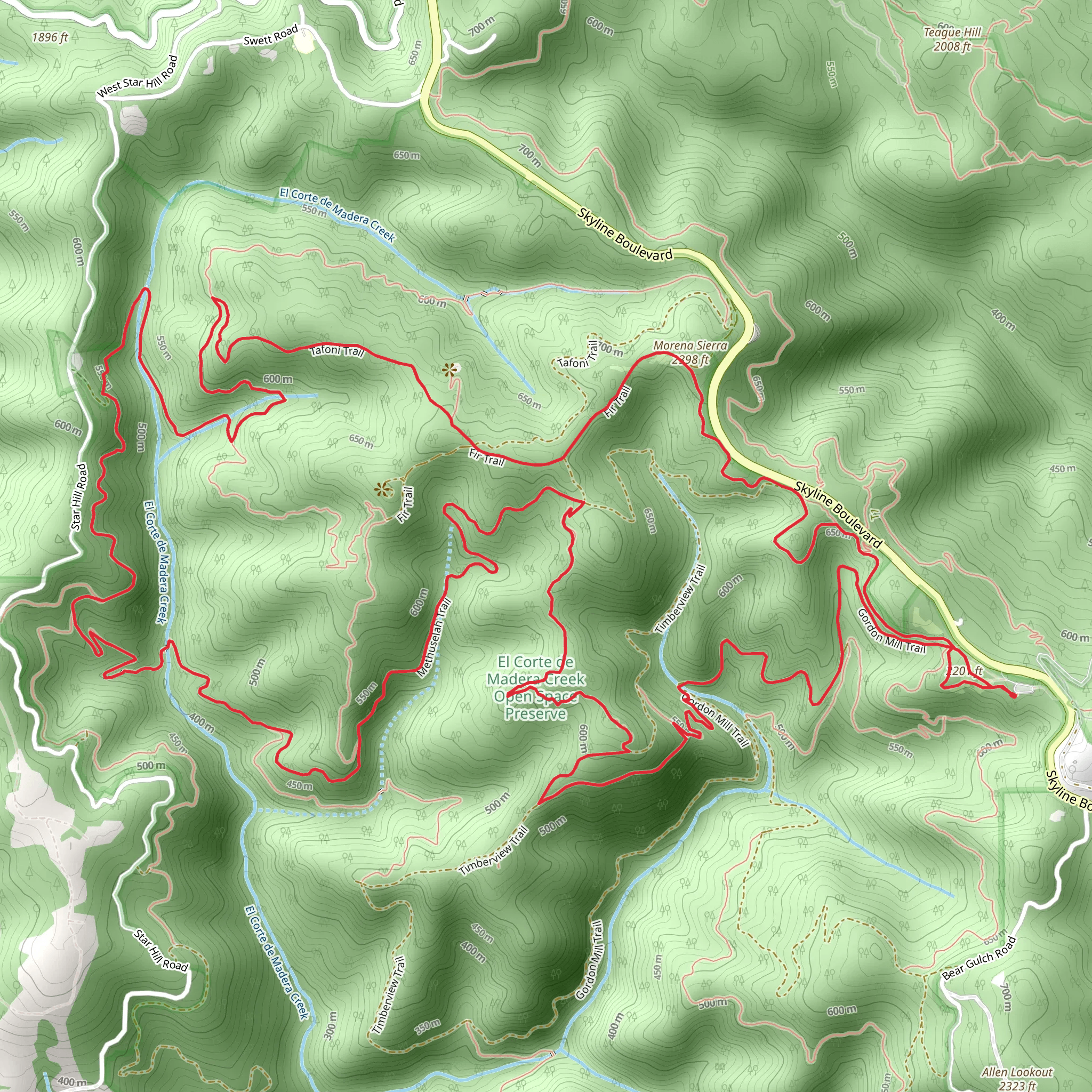 Morena Sierra Loop via Methuselah Trail mobile static map