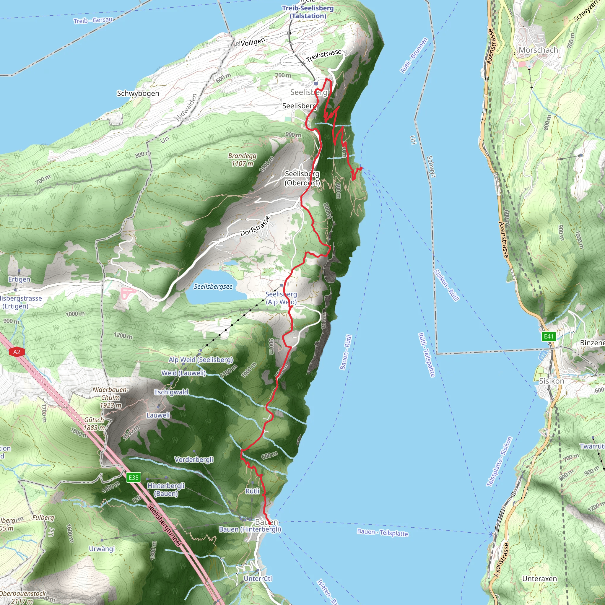 Kulinarische Wanderung entlang des - Weges der Schweiz mobile static map