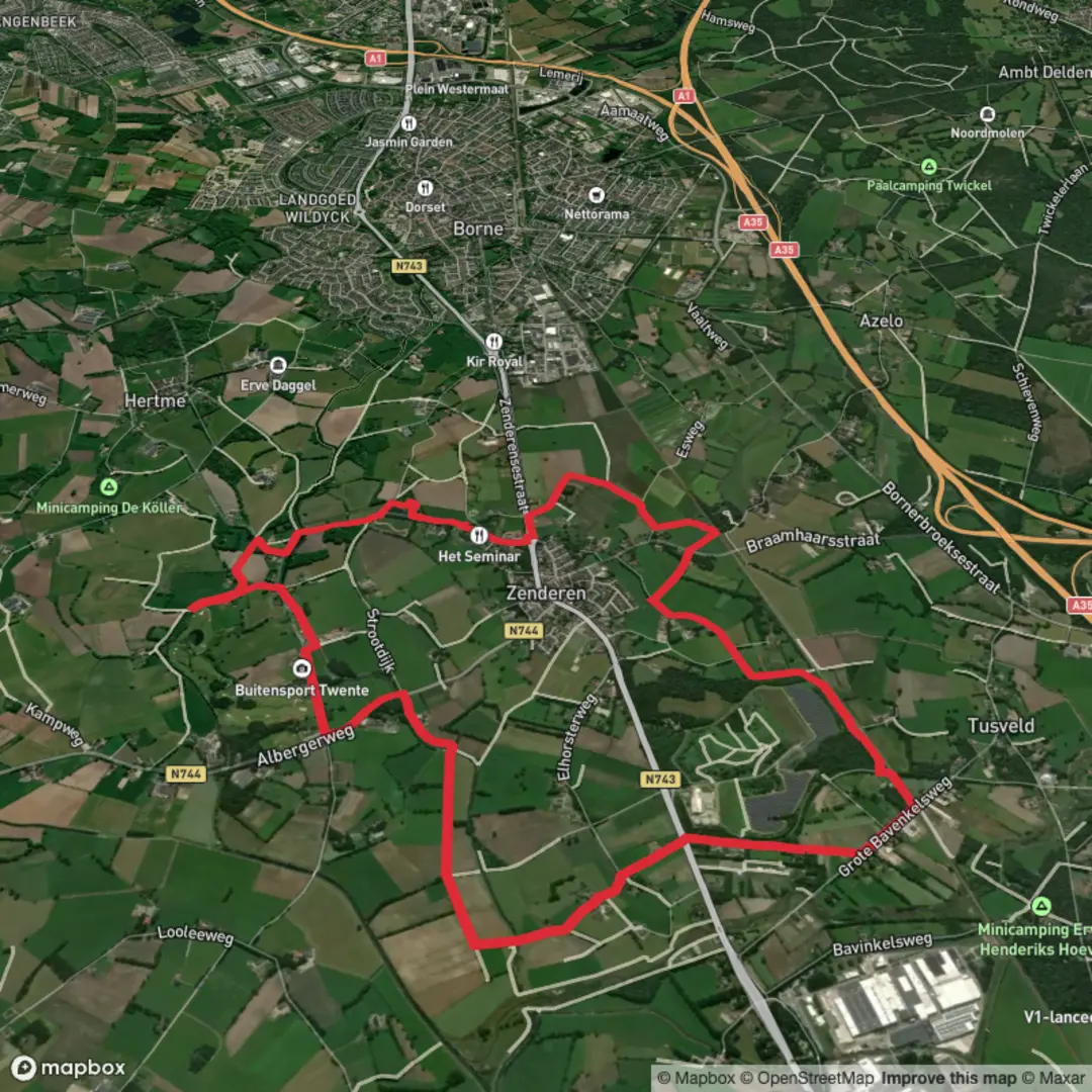 An image depicting the trail Zenderen Loop and its surrounding area.