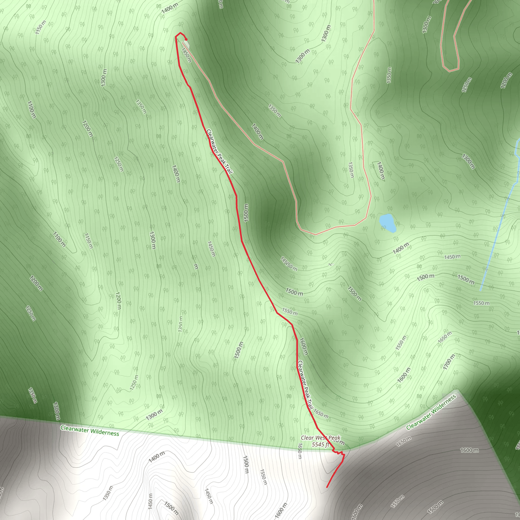 Clear West Peak via Clearwater Peak Trail mobile static map