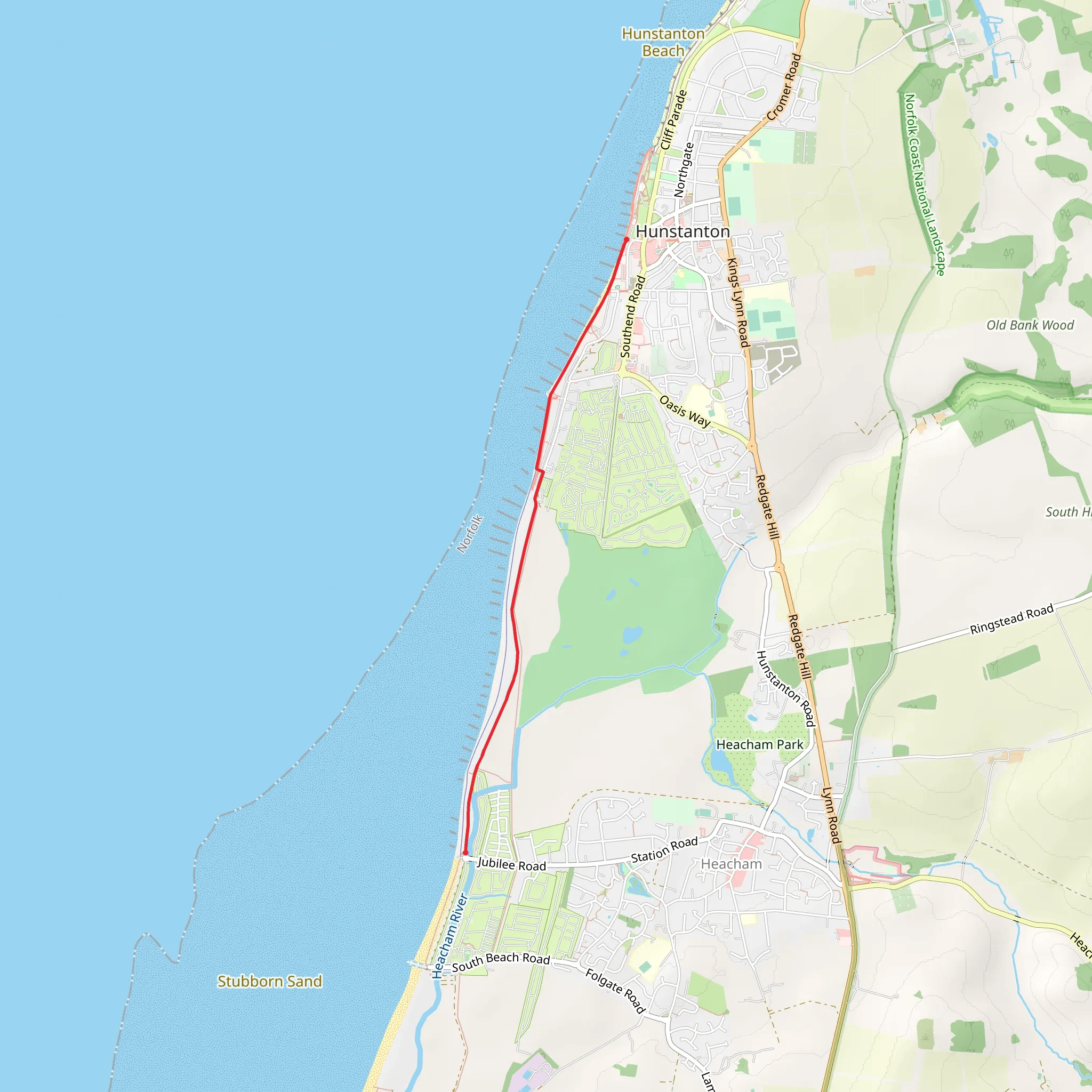 Hunstanton from South Beach - Heacham mobile static map
