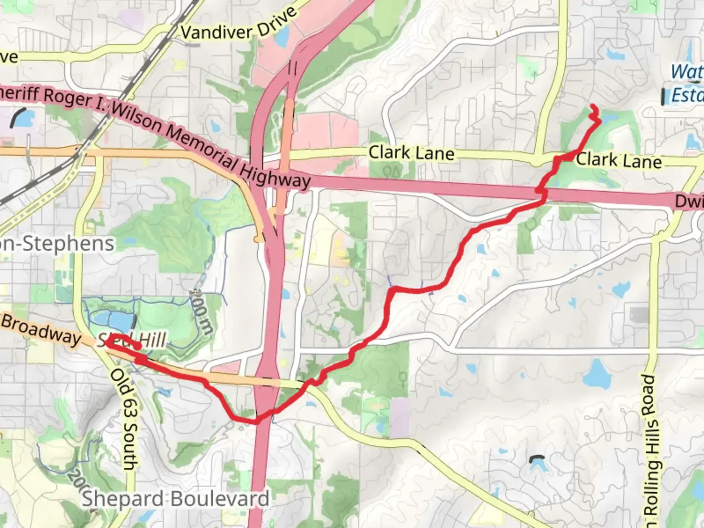 An image depicting the trail Stephens Lake and Hinkson Creek Trail and its surrounding area.