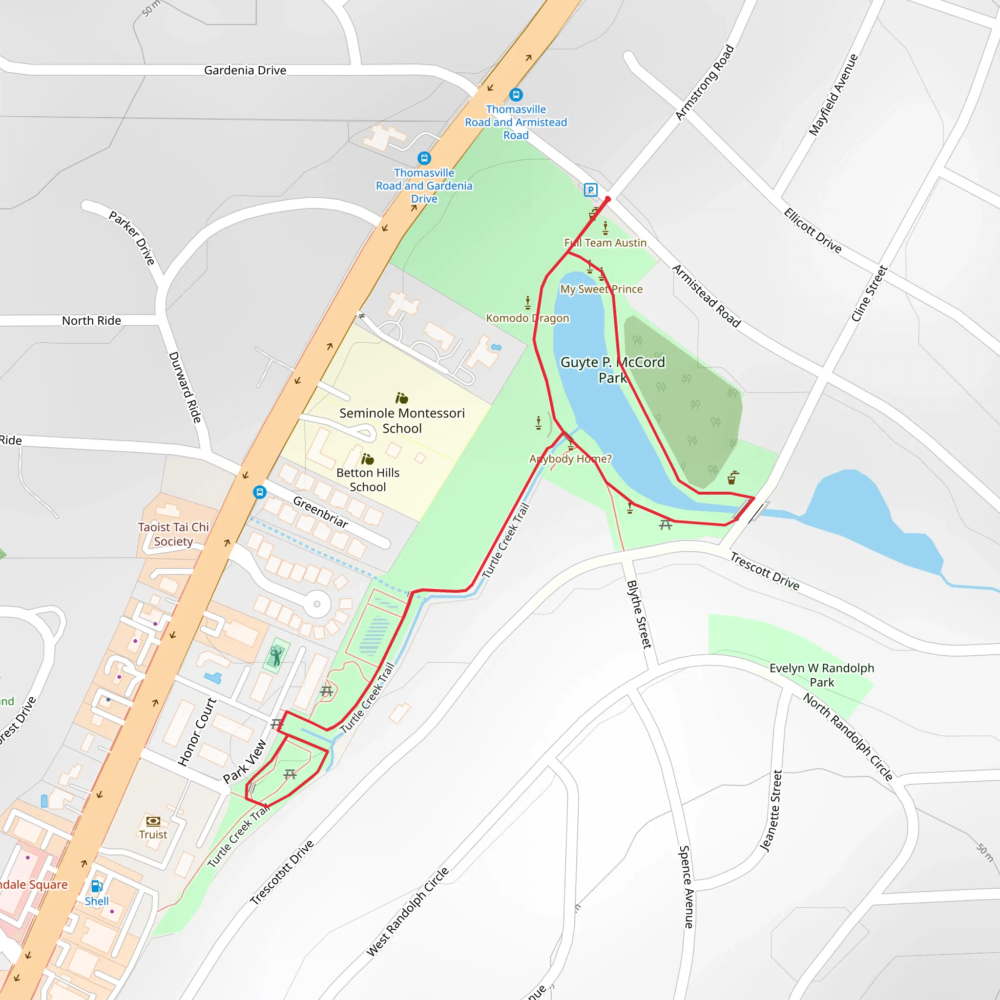 Guyte P McCord Park and Turtle Creek Trail mobile static map