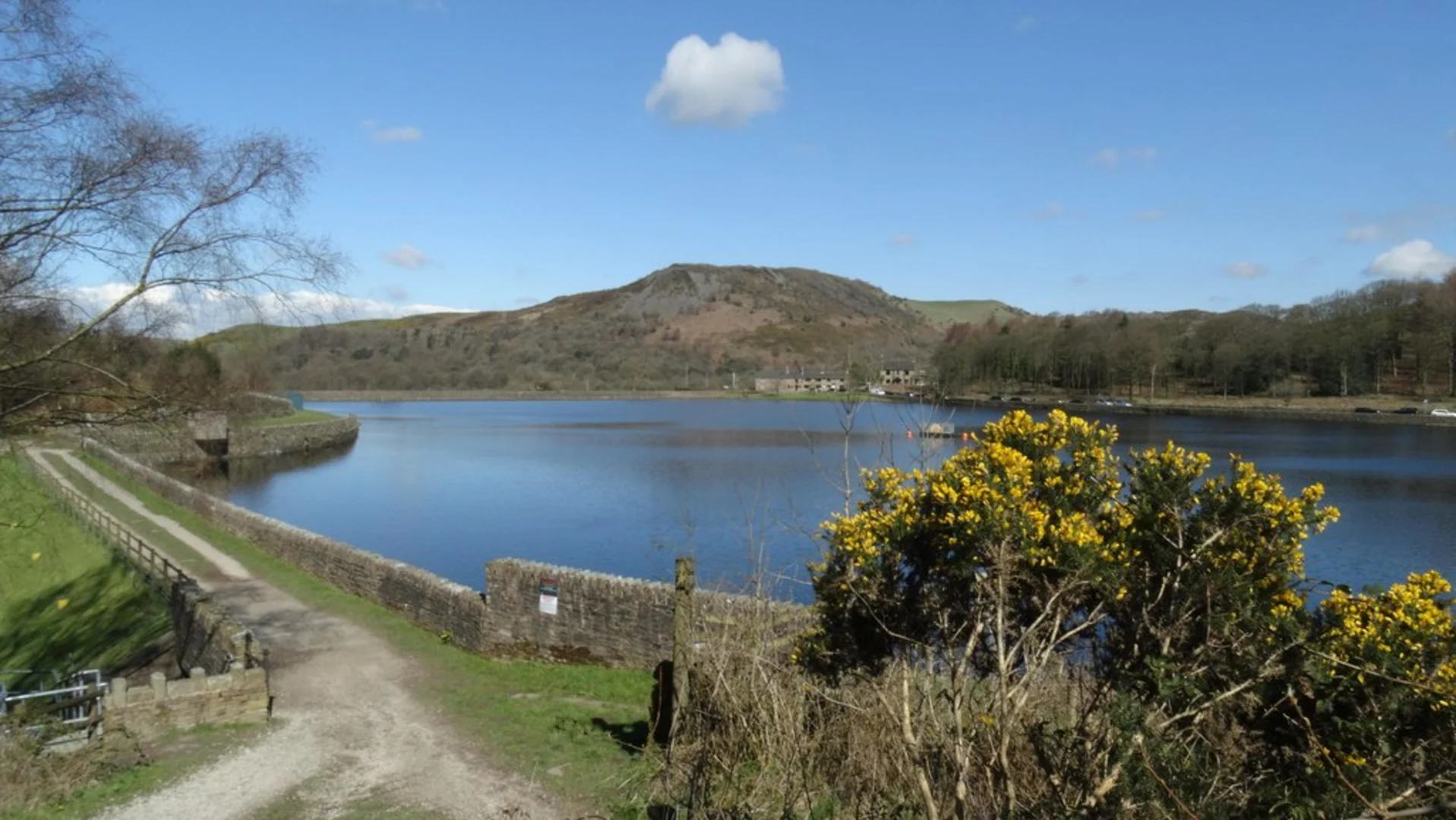 An image depicting the trail Ridgegate Reservoir and Shutlingsloe Walk and its surrounding area.
