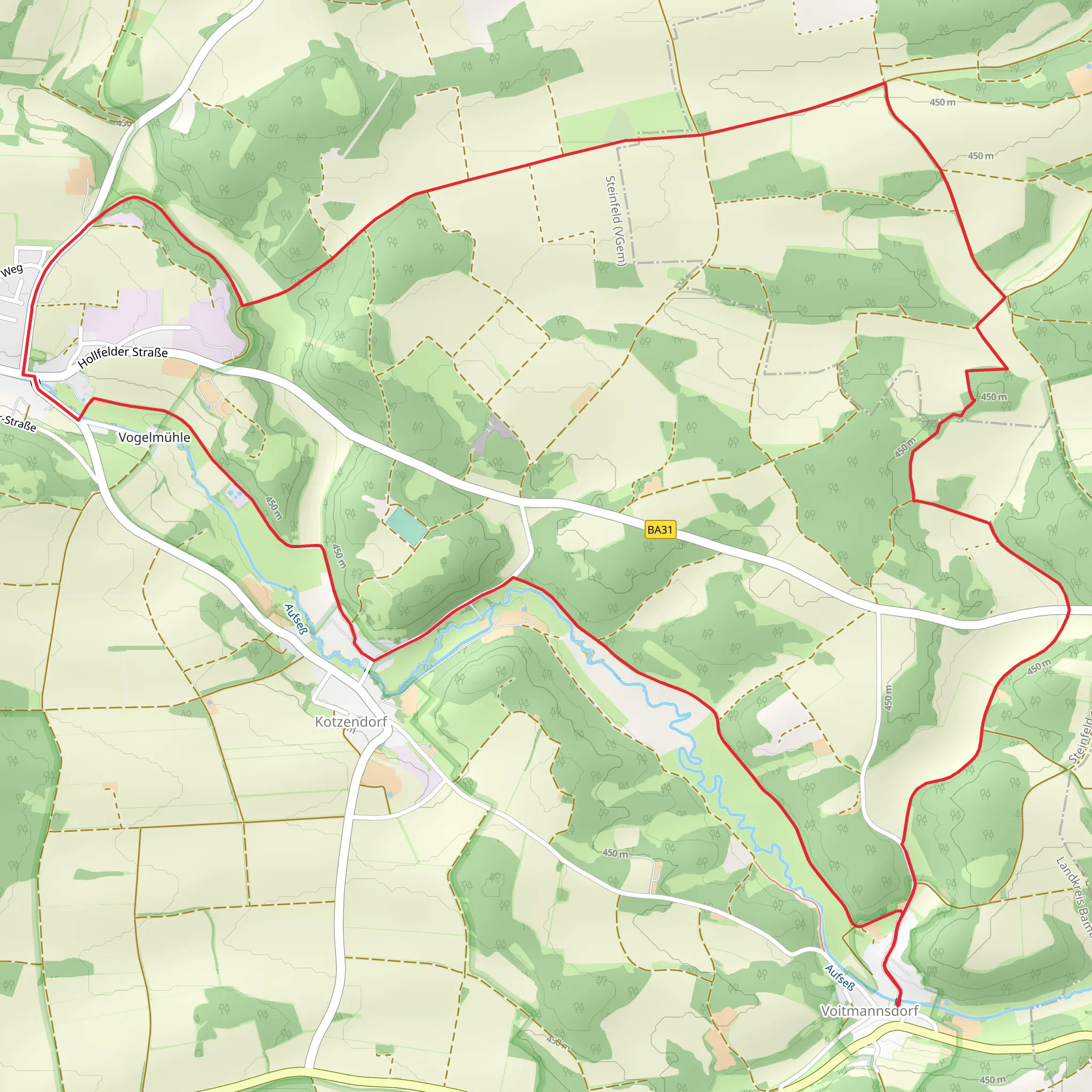Voitmannsdorf to Königsfeld Loop mobile static map