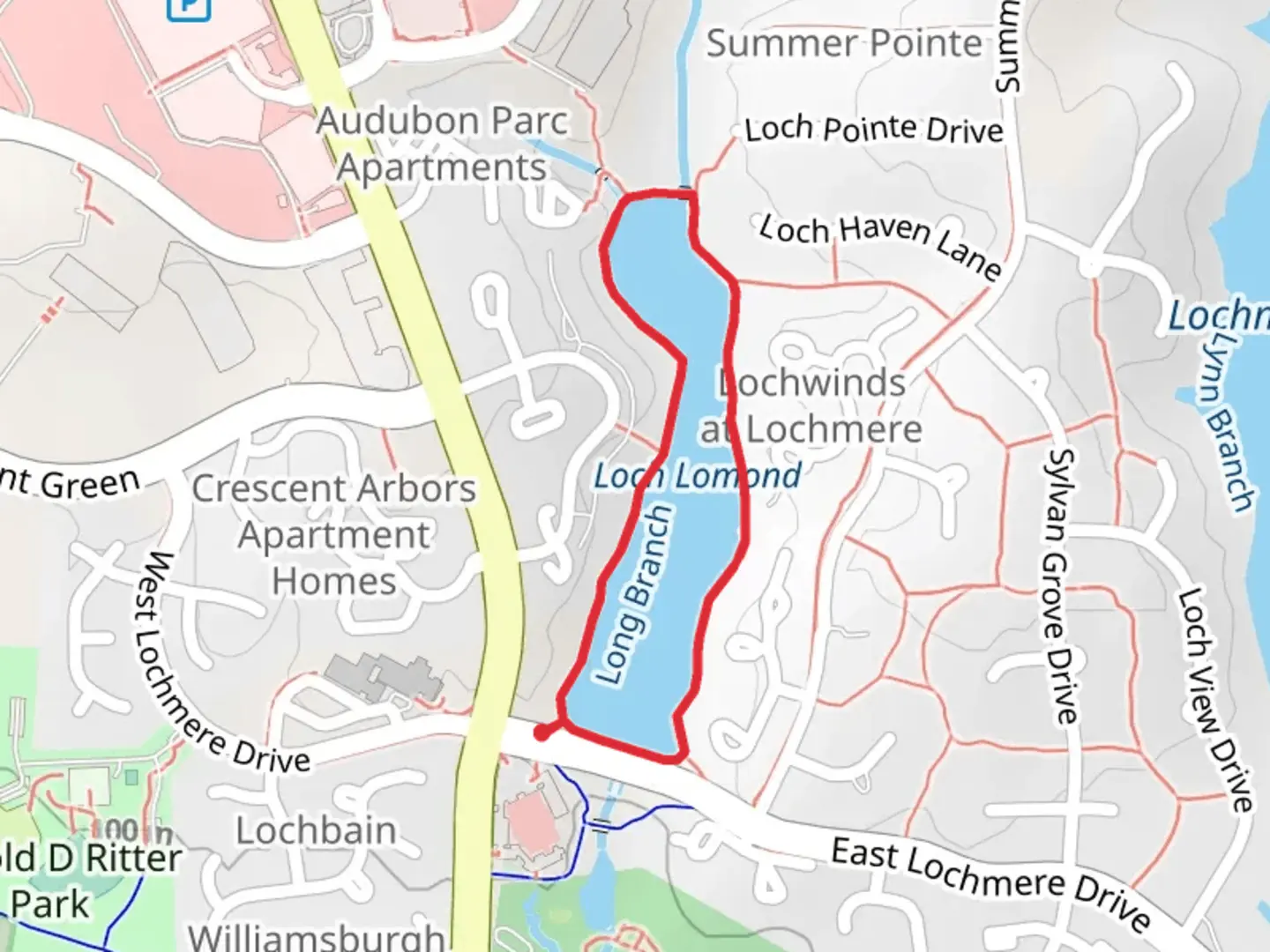 An image depicting the trail Loch Lomond Loop and its surrounding area.