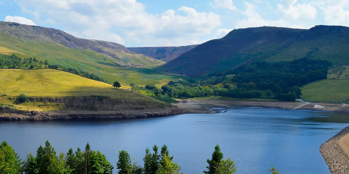 Chew Reservoir and Fox Stone from Dovestones