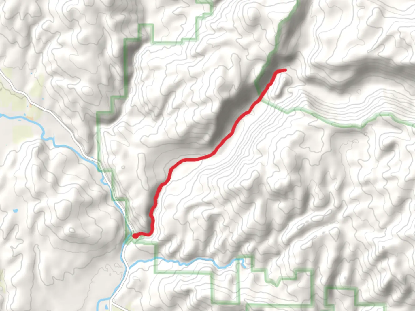 An image depicting the trail Swamp Park Trail along Mad Creek and its surrounding area.