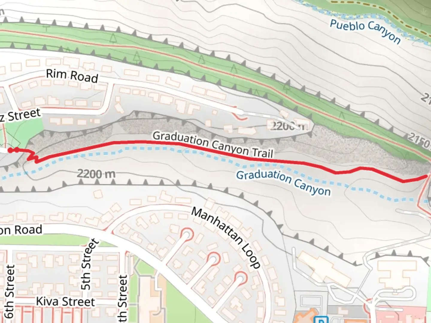 An image depicting the trail Graduation Canyon Trail and its surrounding area.