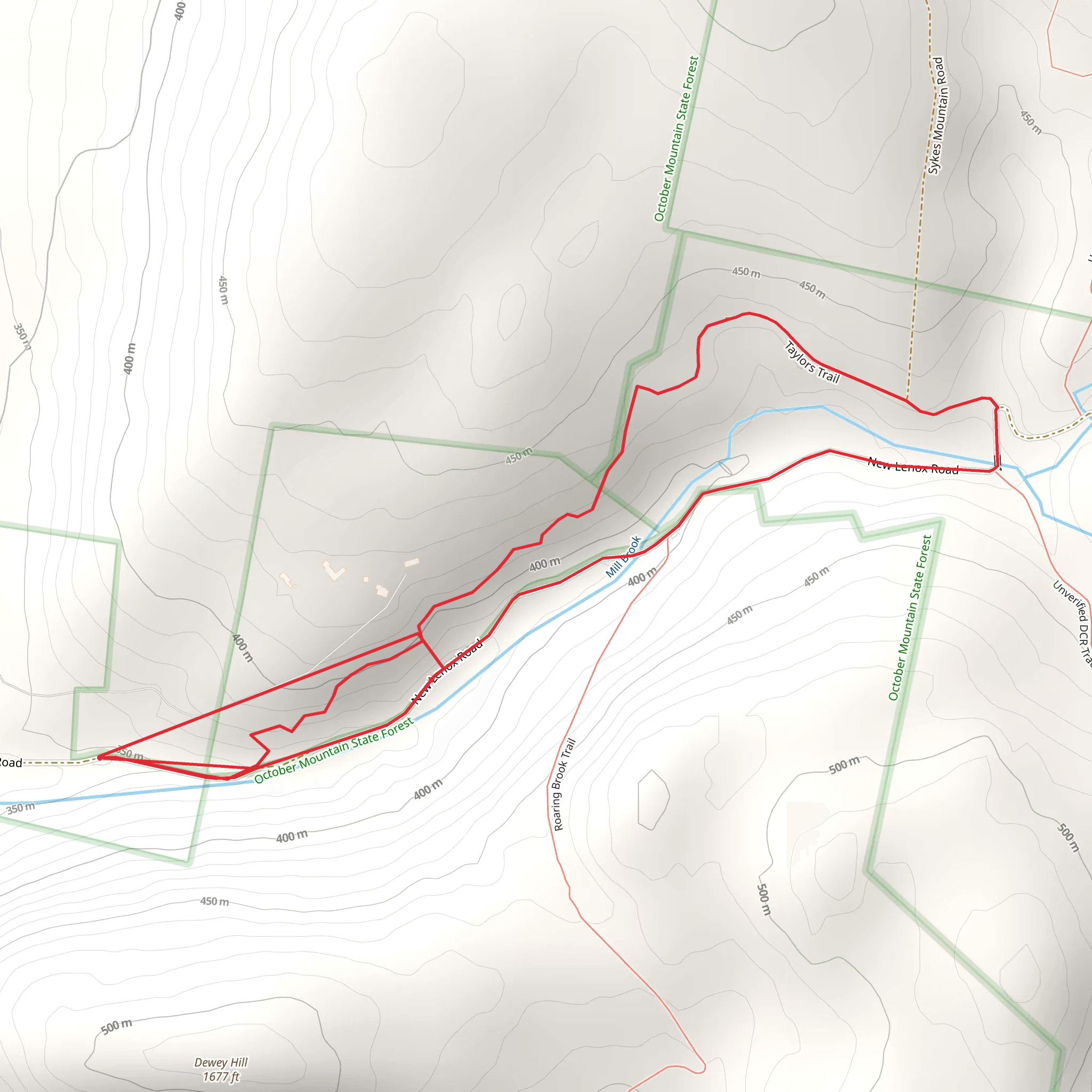 Mill Brook Reservoir Loop mobile static map