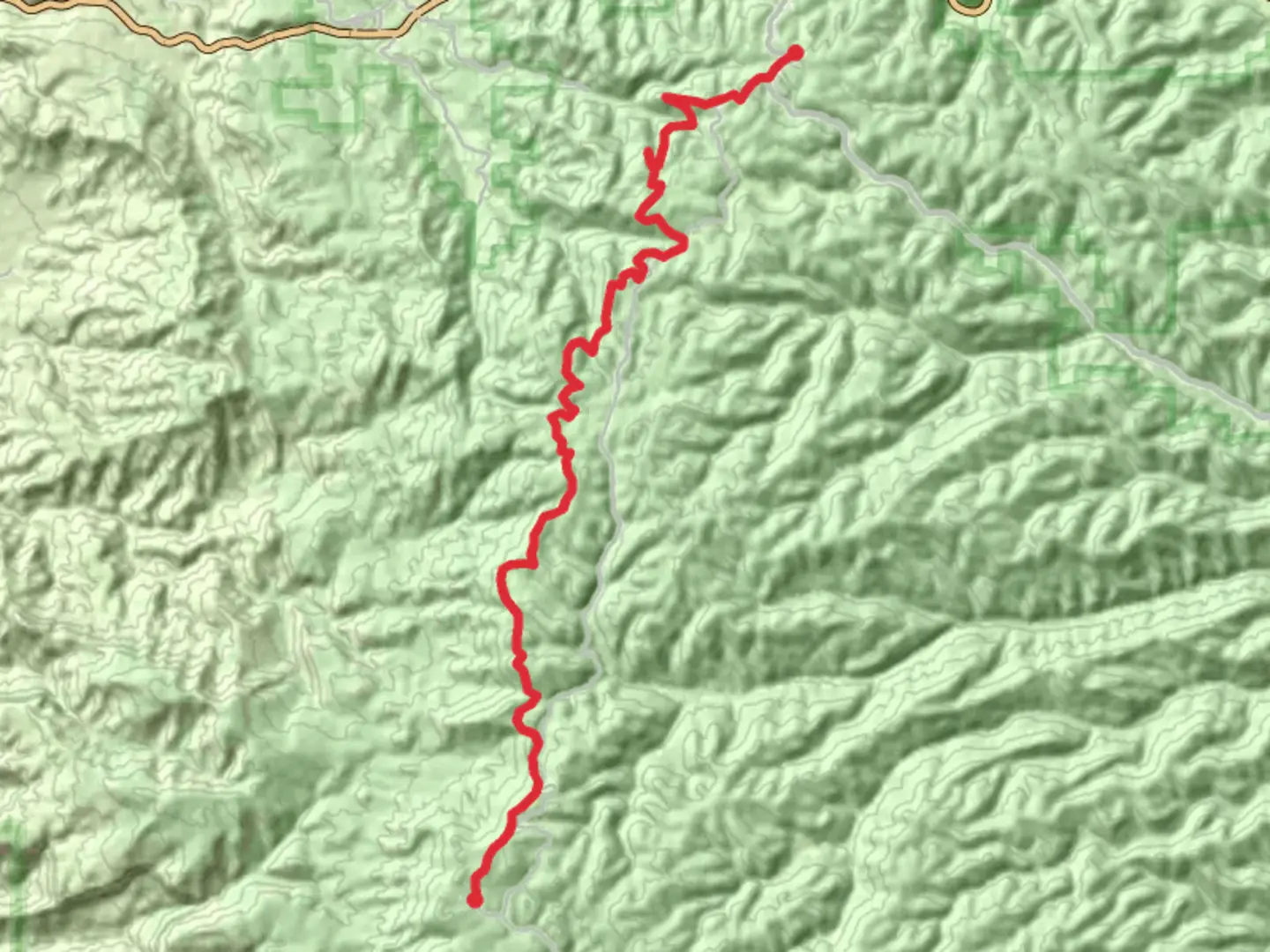 An image depicting the trail Rim Trail from Cox Canyon Highway and its surrounding area.