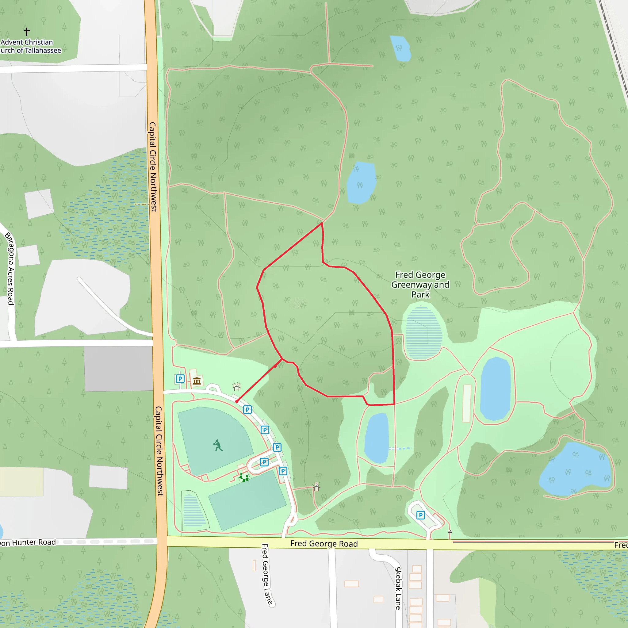 Fred George Greenway and Park Loop - West mobile static map