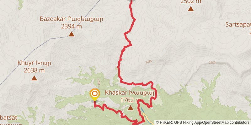 Transcaucasian Trail - Armenia stage 14 Map