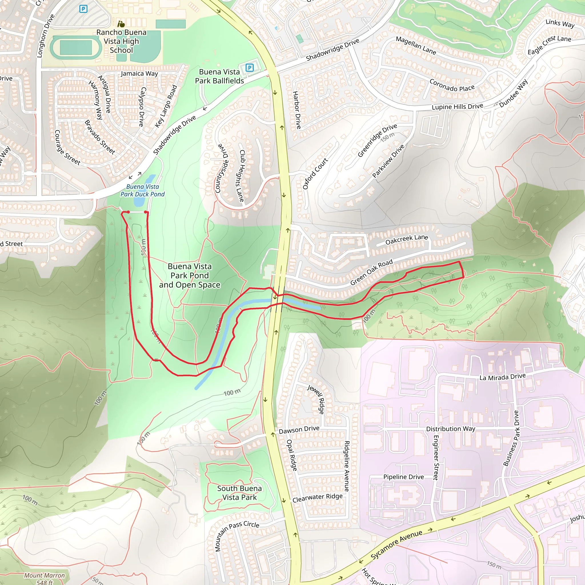 Buena Vista Park Pond and Open Space Circle mobile static map
