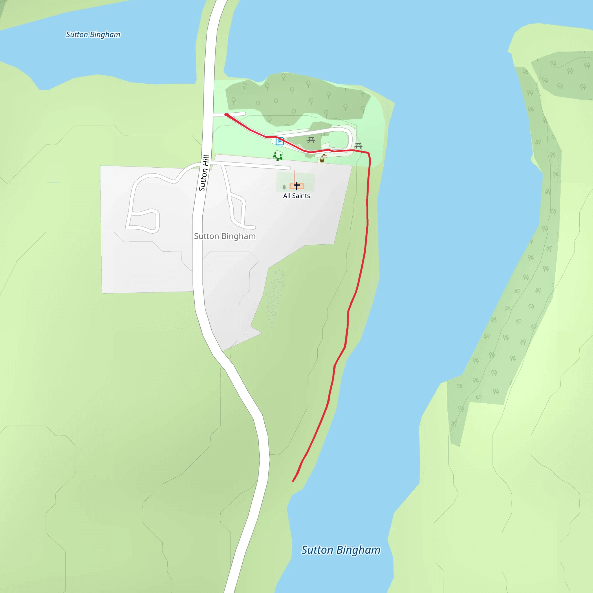 Sutton Bingham Reservoir mobile static map
