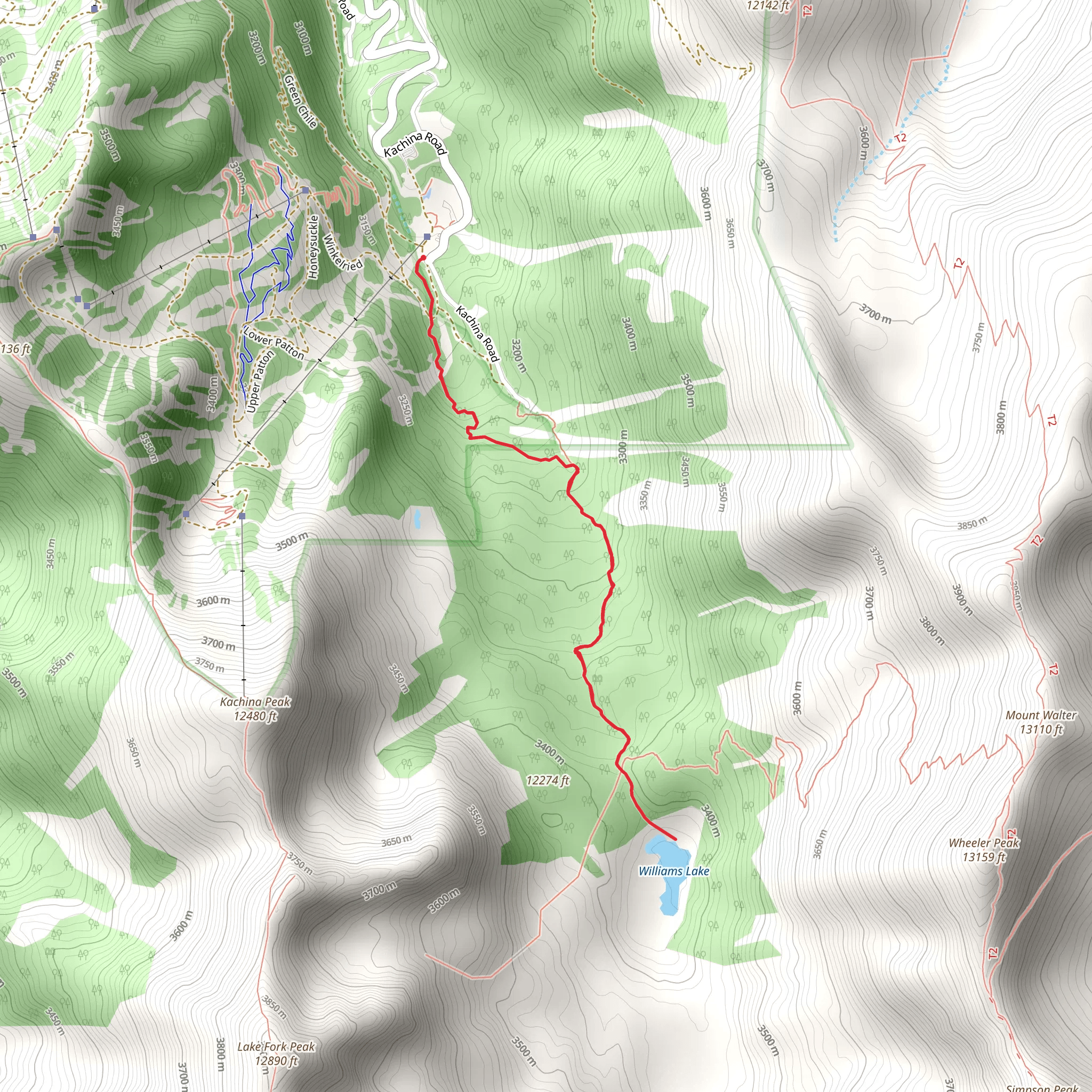 Williams Lake Trail mobile static map