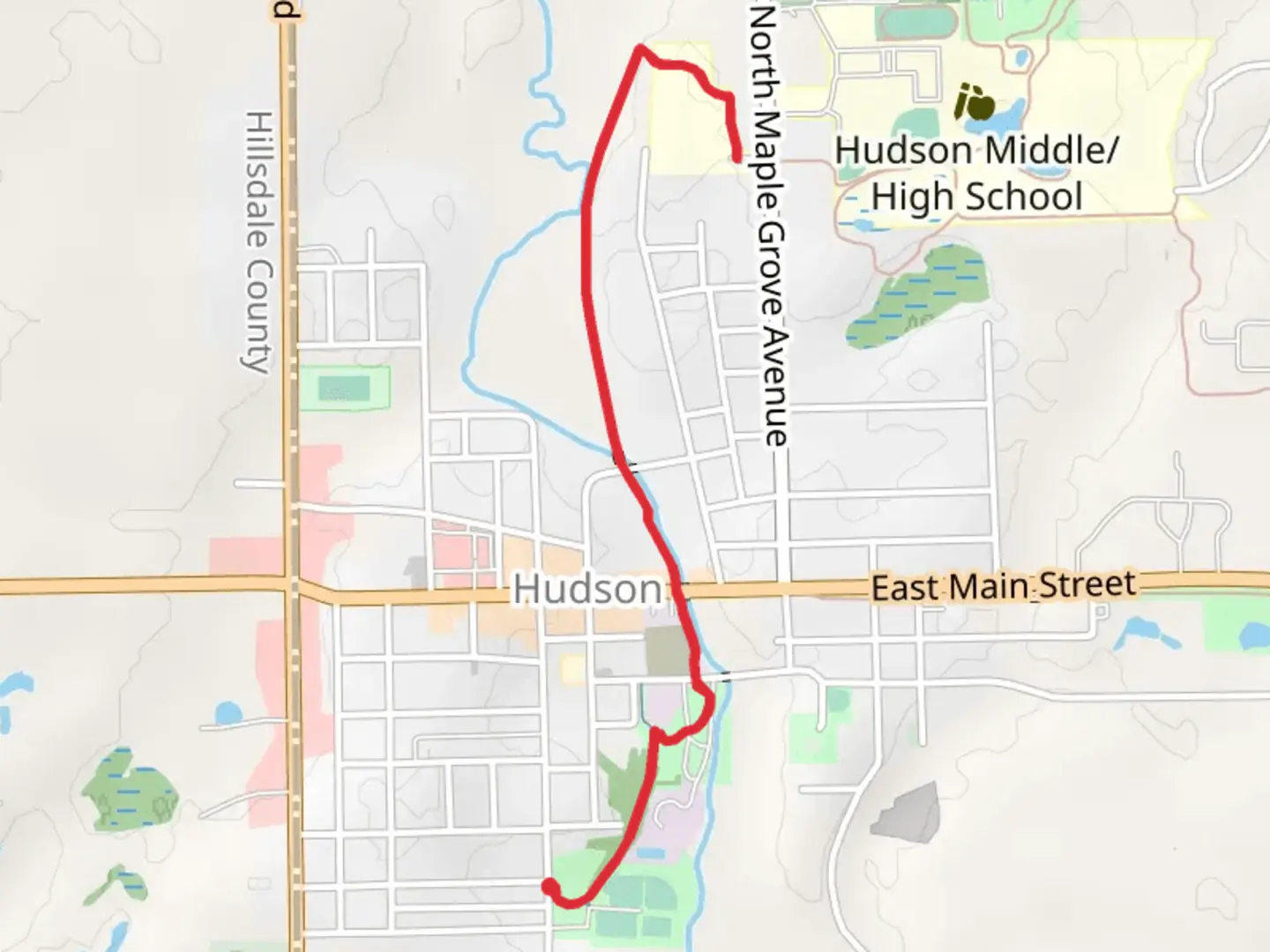 An image depicting the trail South Trail - Thompson Memorial Park and its surrounding area.