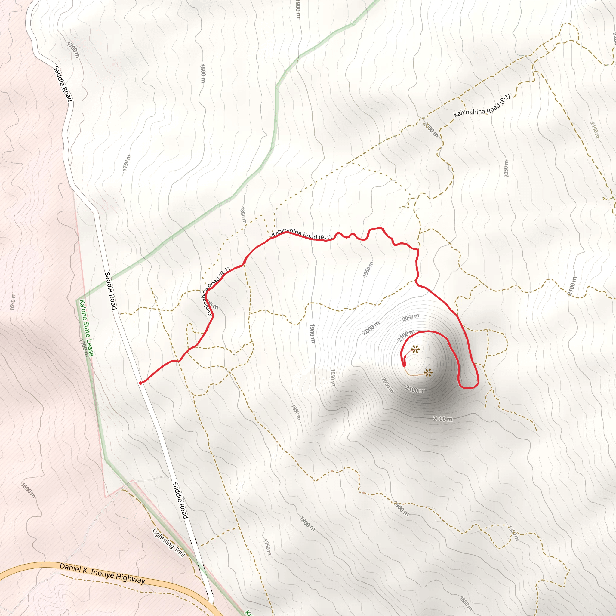 Ahumoa from Old Saddle Road mobile static map