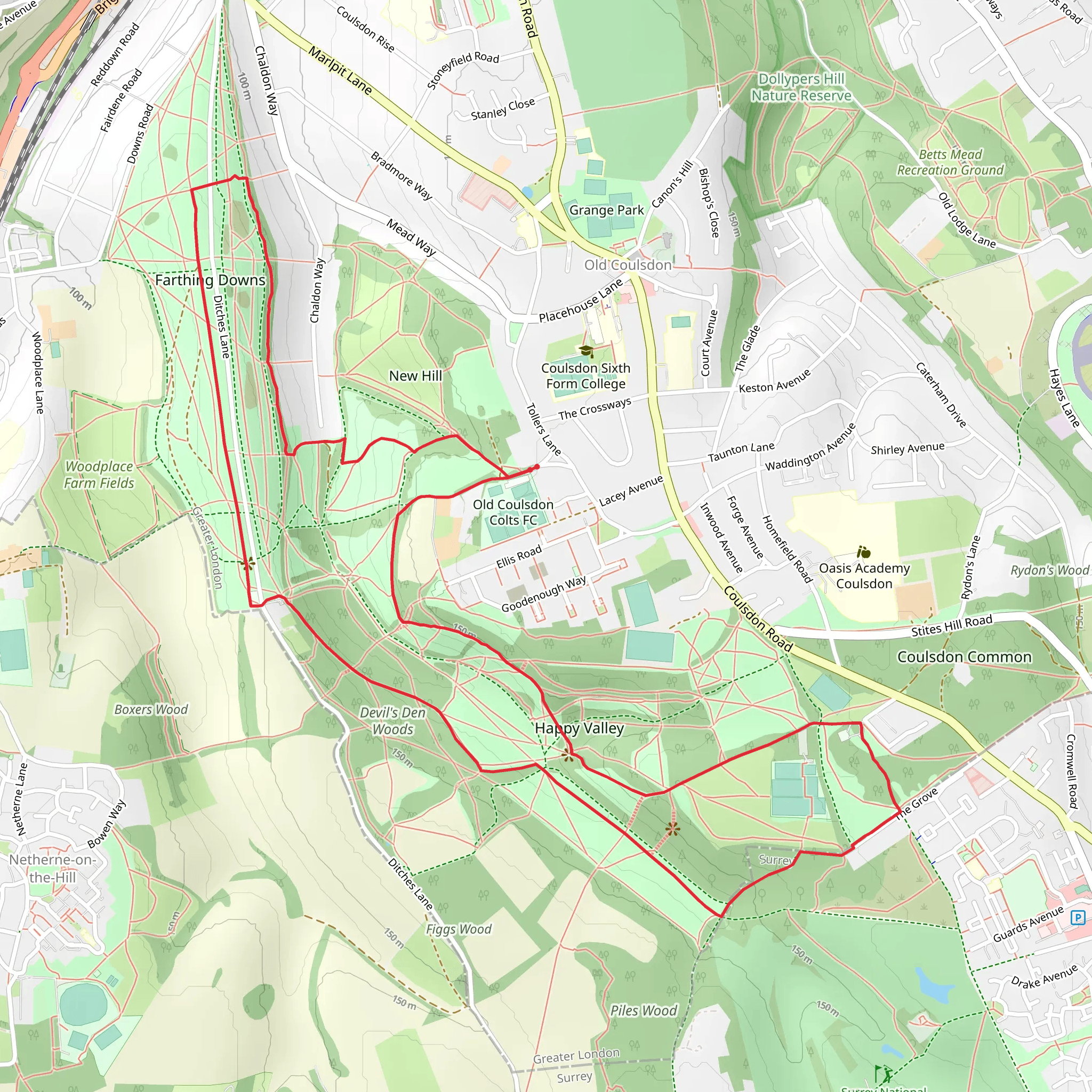 Millenium Cairn to Happy Valley Park Loop mobile static map