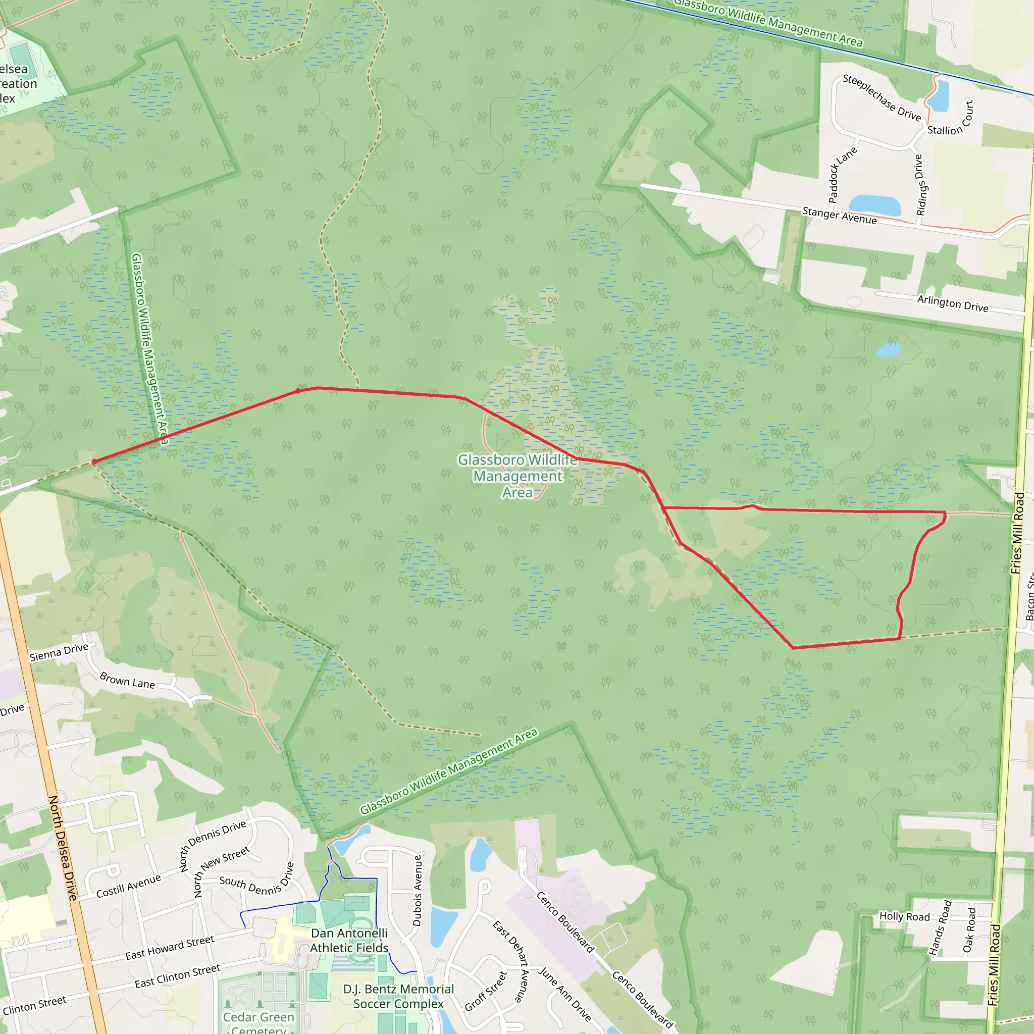 Glassboto Wildlife and Management Area Loop mobile static map