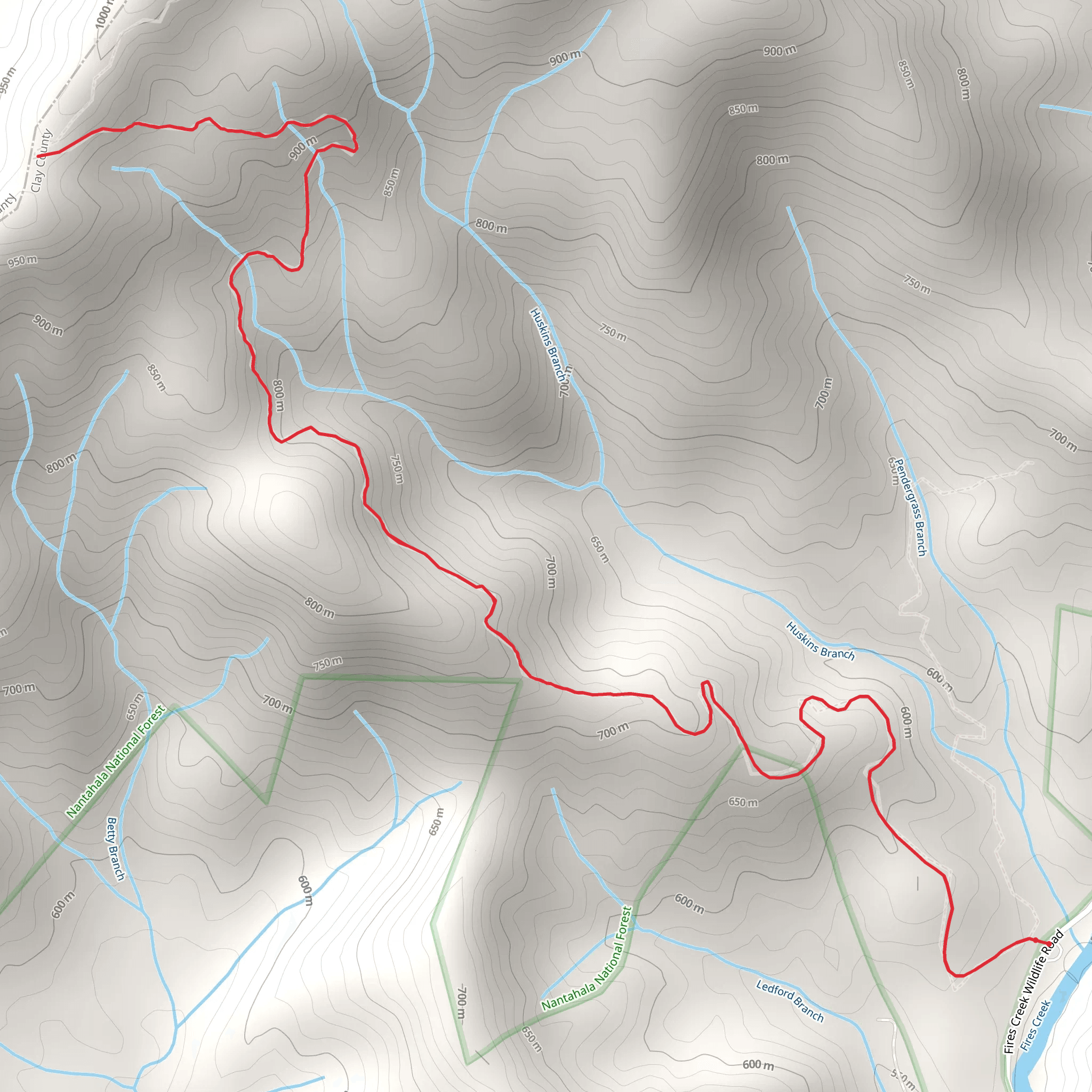 Huskins Branch Trail mobile static map
