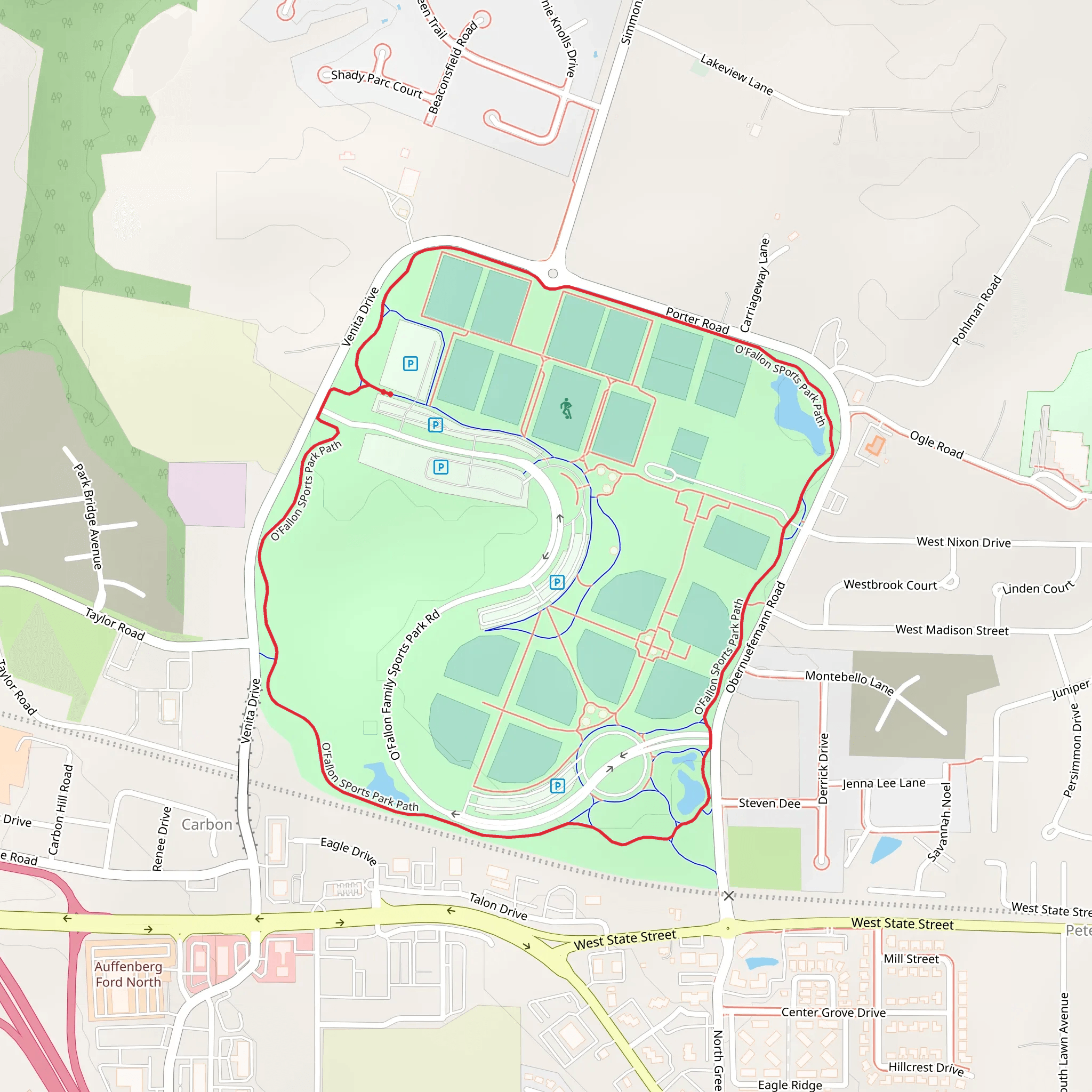 O'Fallon Family Sports Park Loop mobile static map