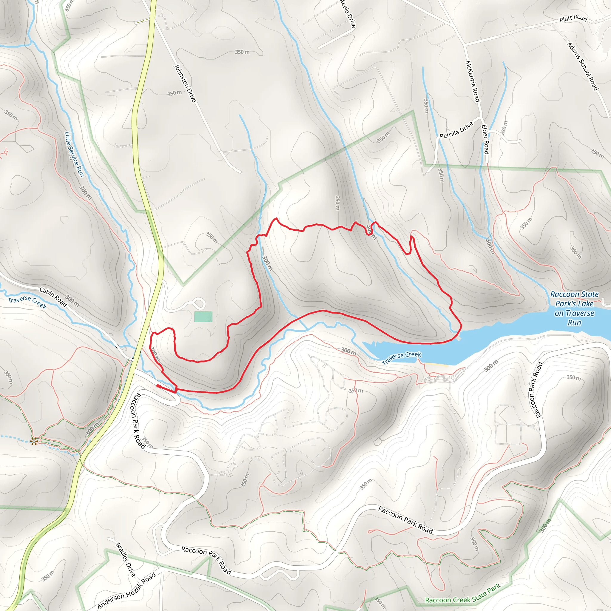 Traverse Creek Forest Trail - White and Lake Trail -Blue Loop mobile static map