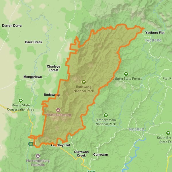 Budawang National Park mobile static map
