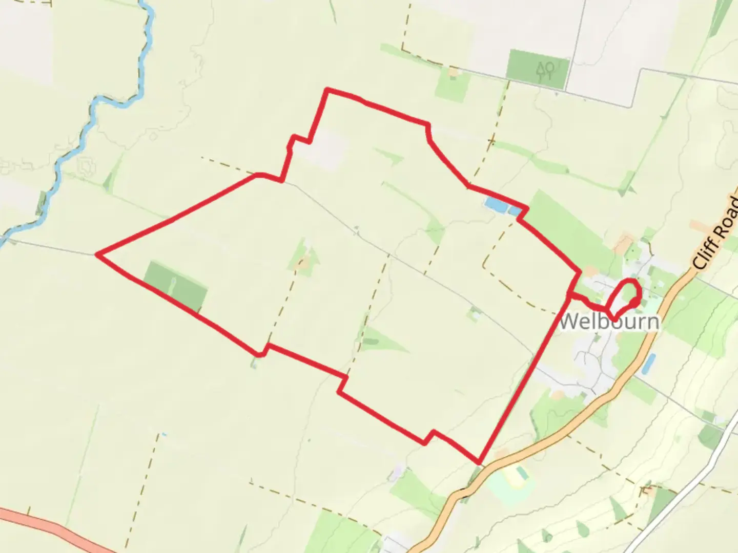 An image depicting the trail Welbourn Country Park Loop and its surrounding area.