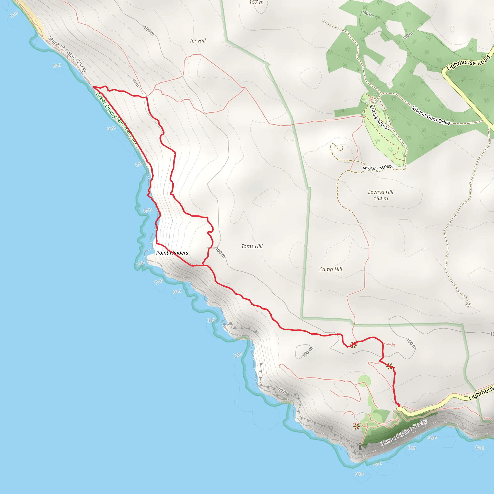 Cape Otway to Rainbow Falls Walk mobile static map