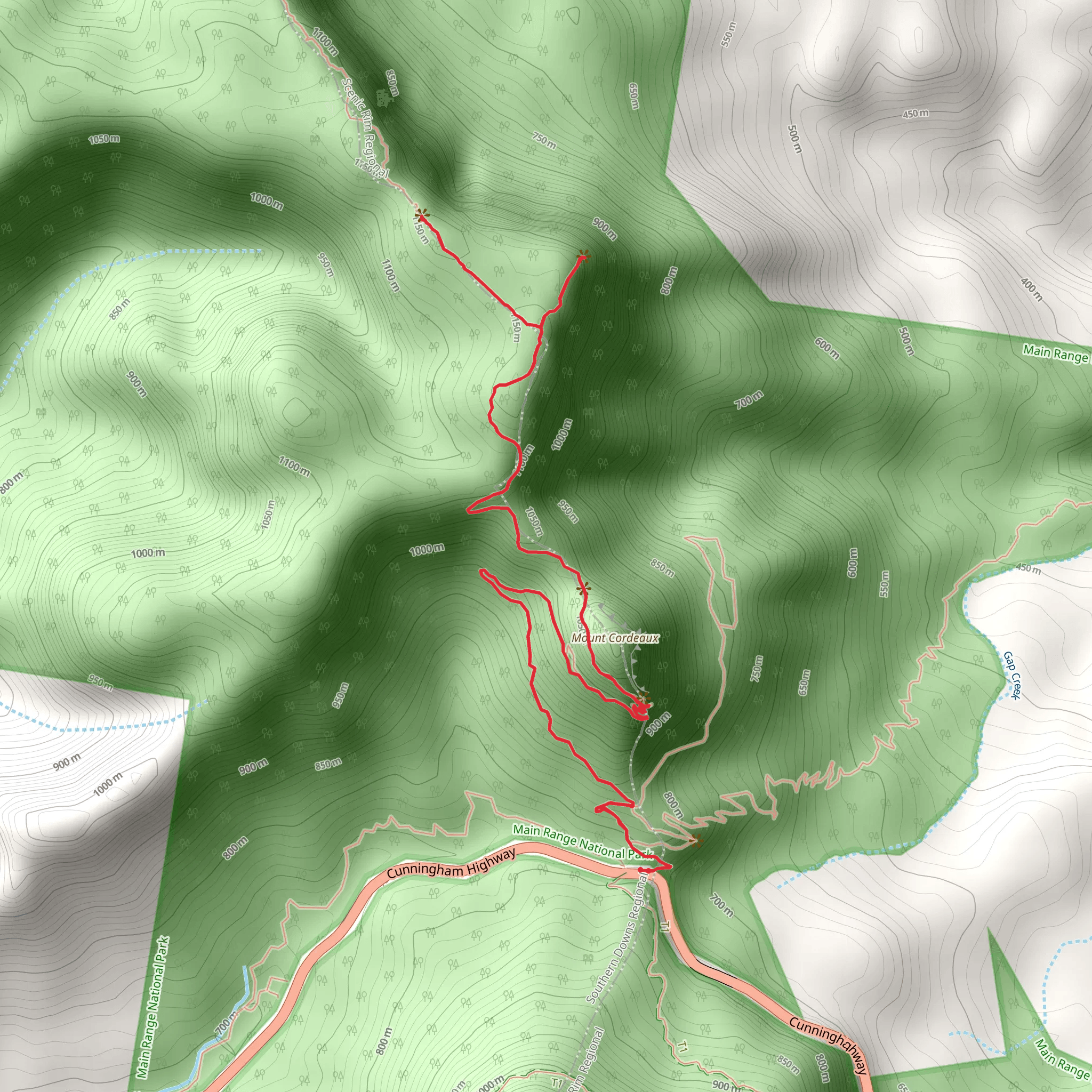 Bare Rock Track and Morgans Walk mobile static map