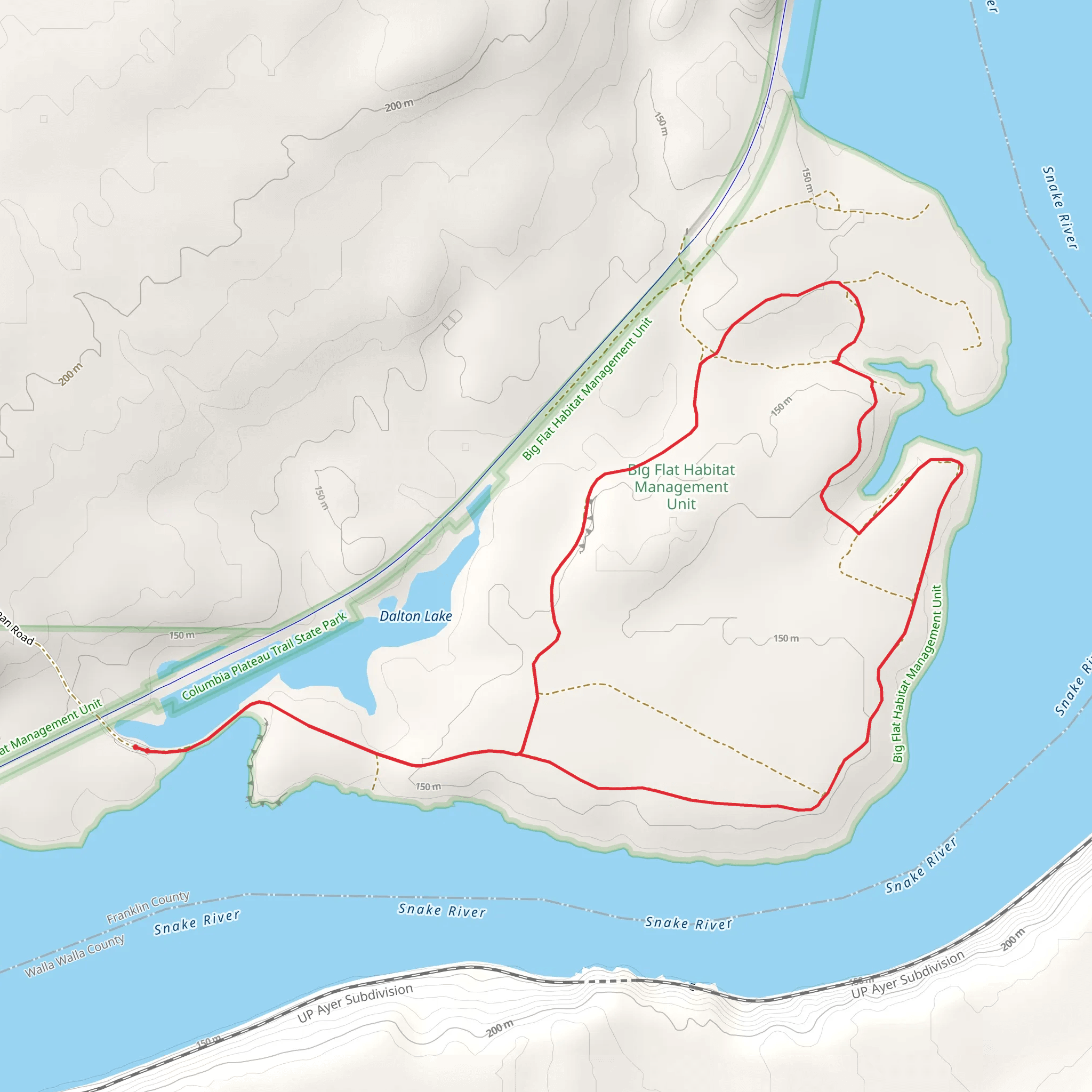 Big Flat Habitat management Unit Loop mobile static map