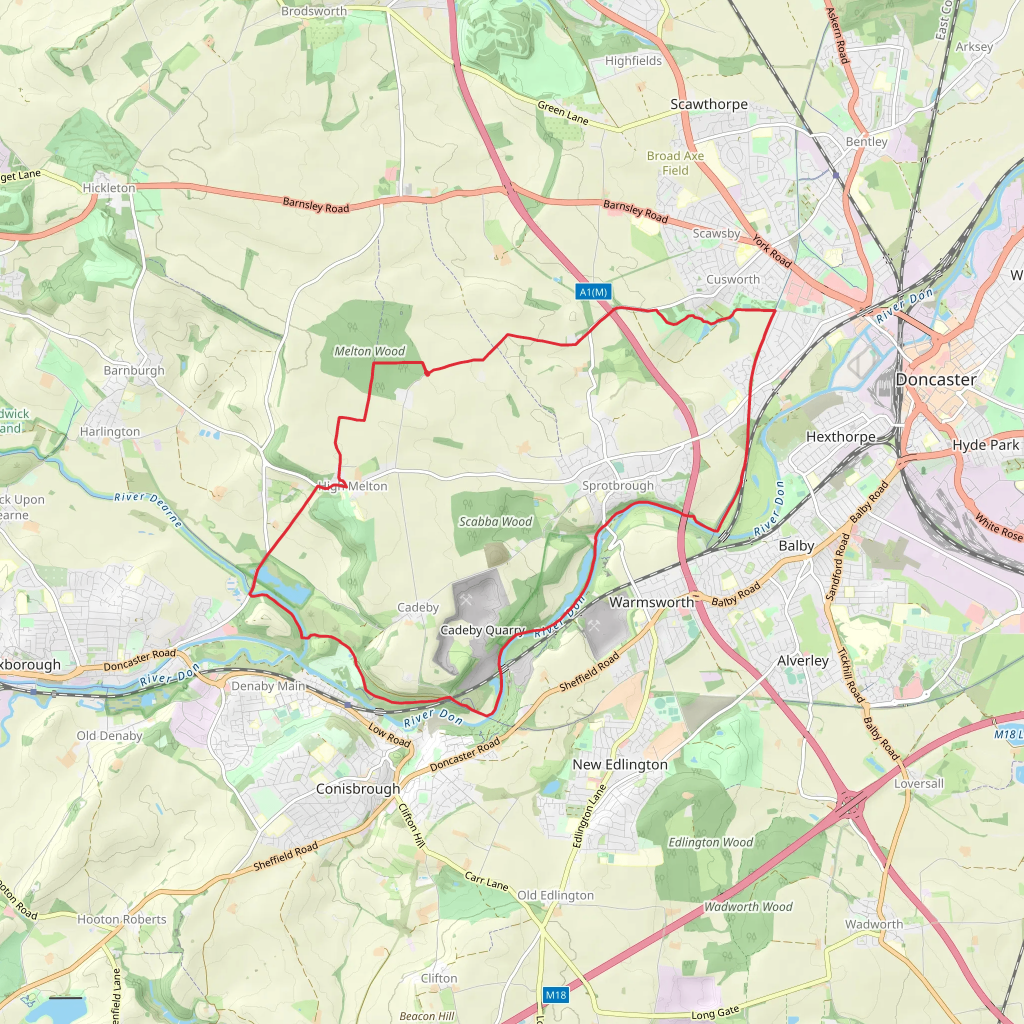 High Melton and Cusworth Hall mobile static map