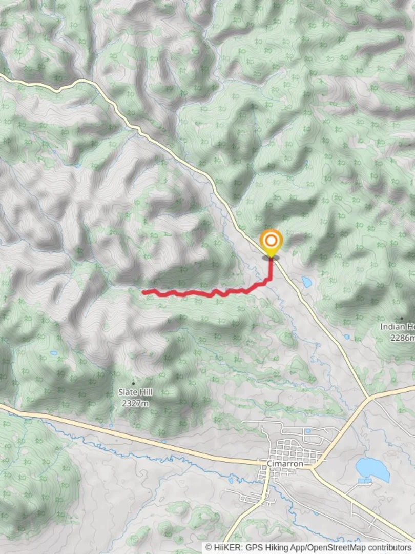 An image depicting the trail Dean Heck Camp via Emergency Use and its surrounding area.