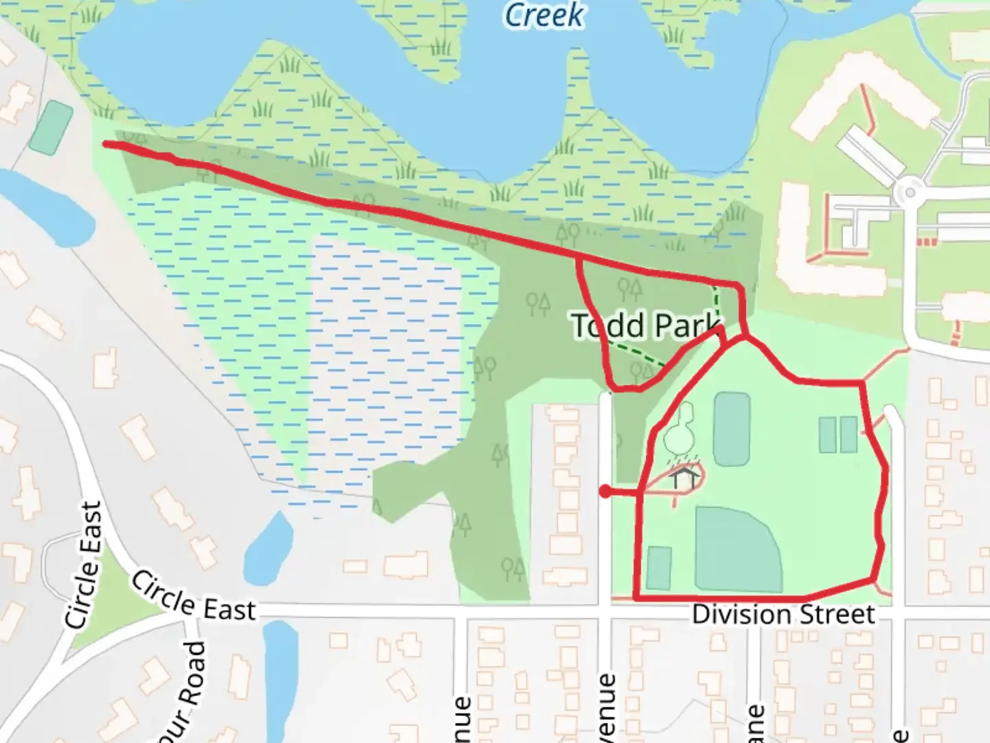 An image depicting the trail Todd Park Loop and its surrounding area.