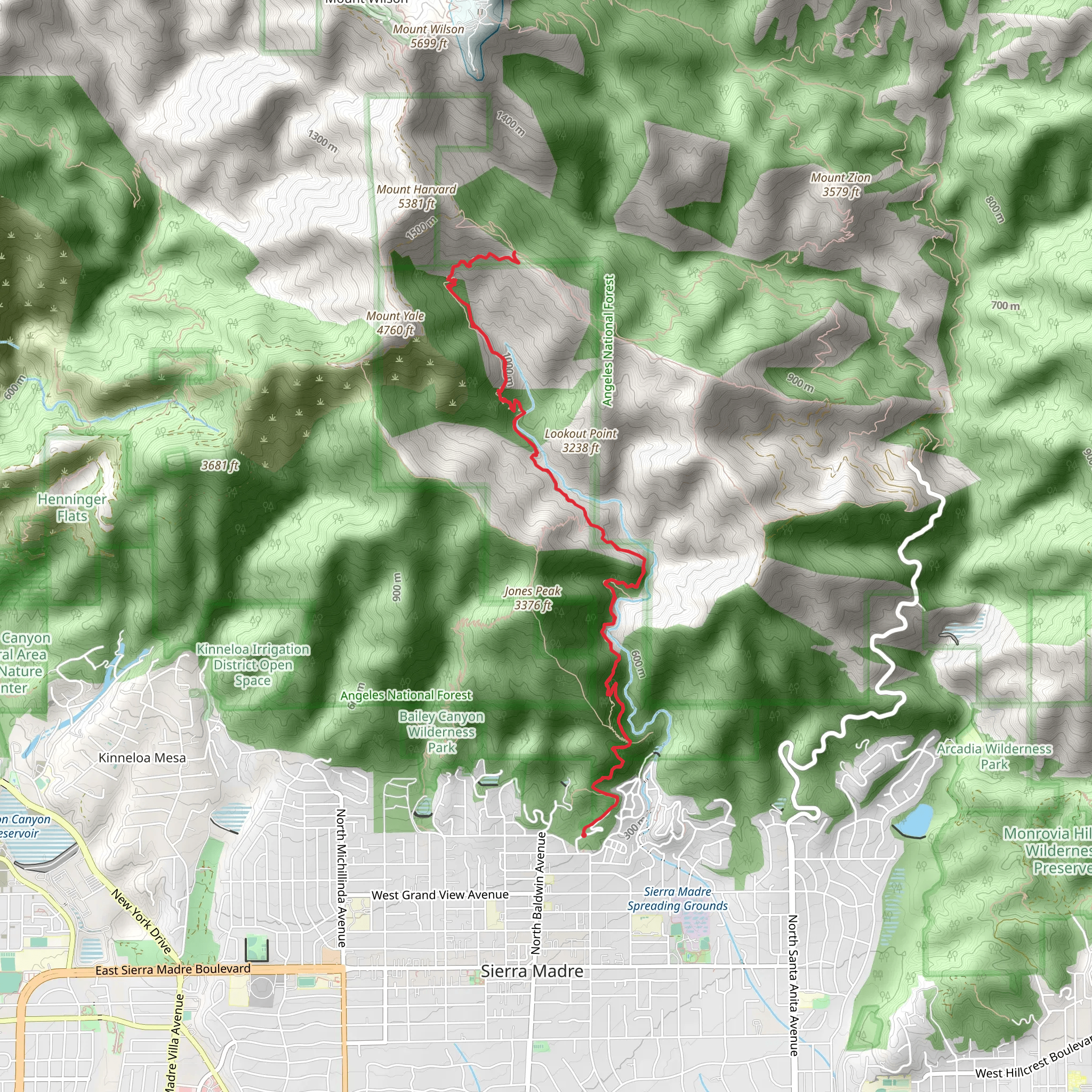 Lookout Point via Mount Wilson Trail mobile static map