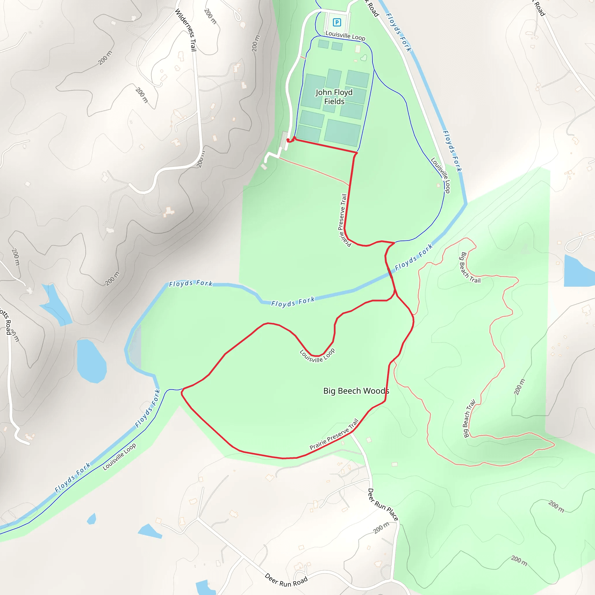 Prairie Preserve Trail and Louisville Loop mobile static map