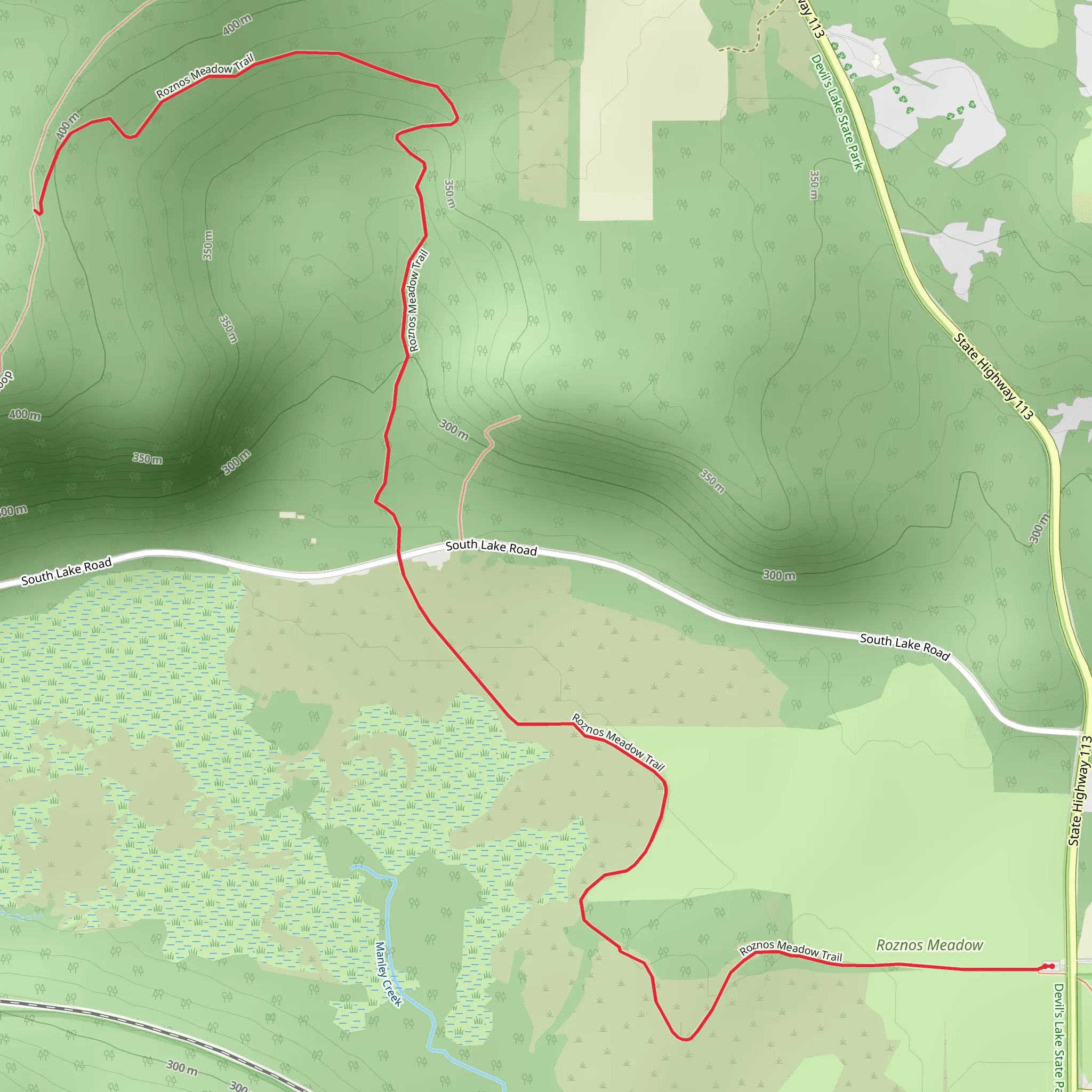 Roznos Meadow Trail mobile static map