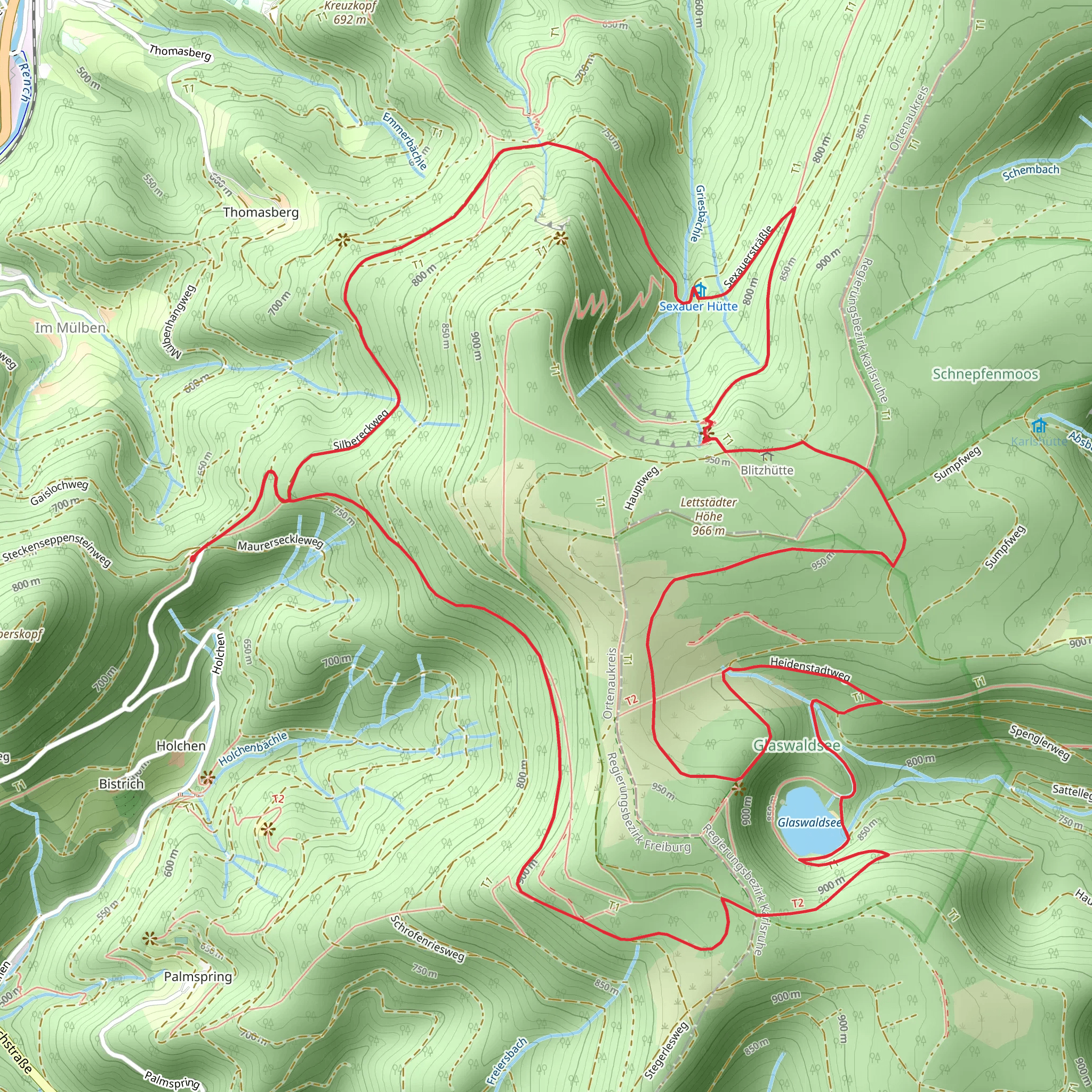 Glaswaldsee,Teufelskanzel and Marienruhe Loop mobile static map