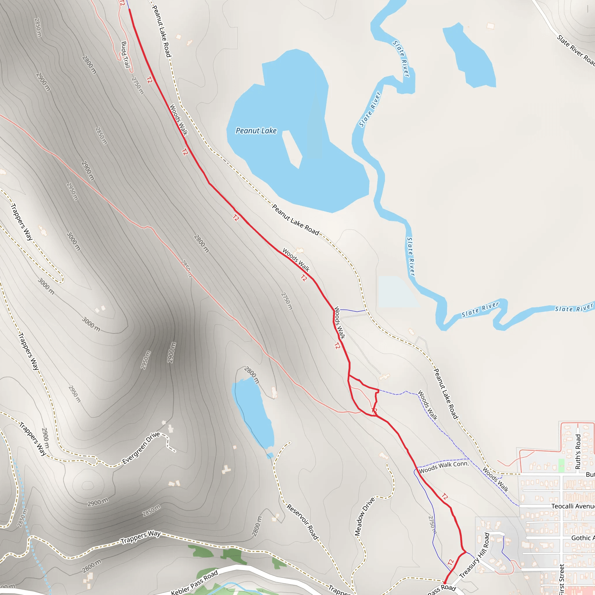 Woods Walk mobile static map