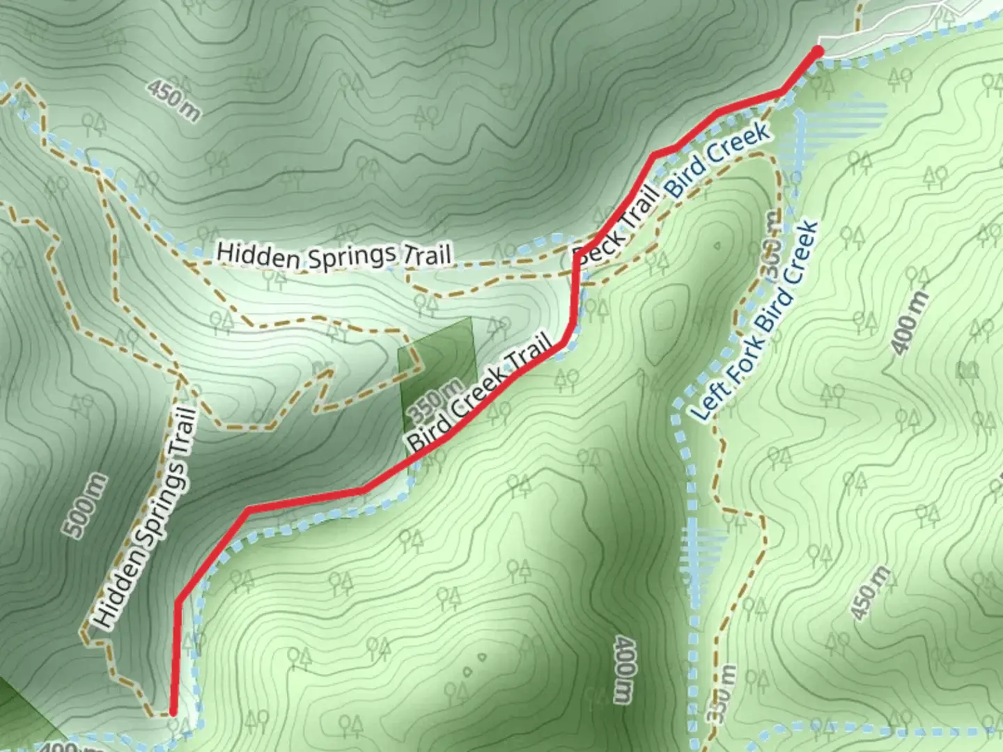 An image depicting the trail Bird Creek Trail and its surrounding area.