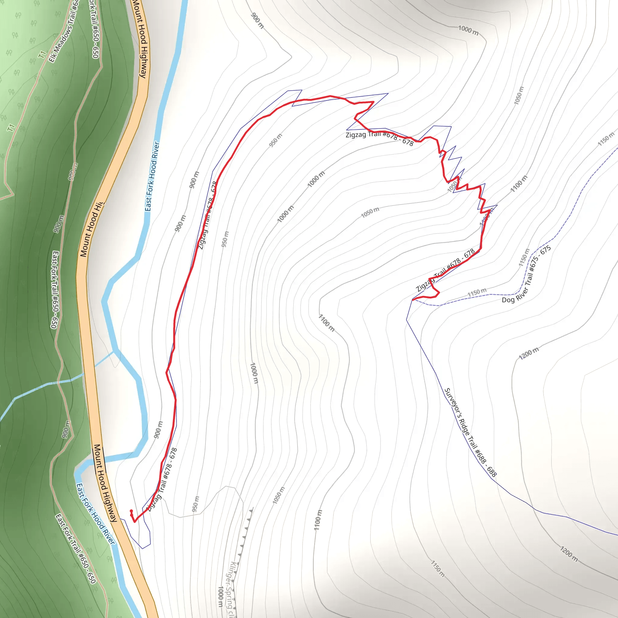 Zig Zag Trail mobile static map