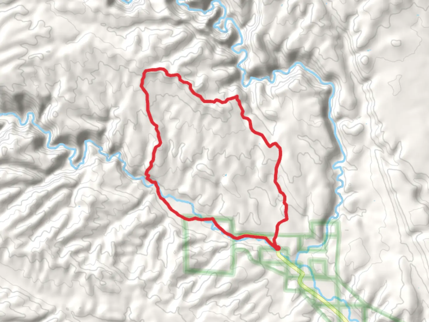 An image depicting the trail CDT, Big Bear Canyon Trail and Parking Lot Access Trail and its surrounding area.