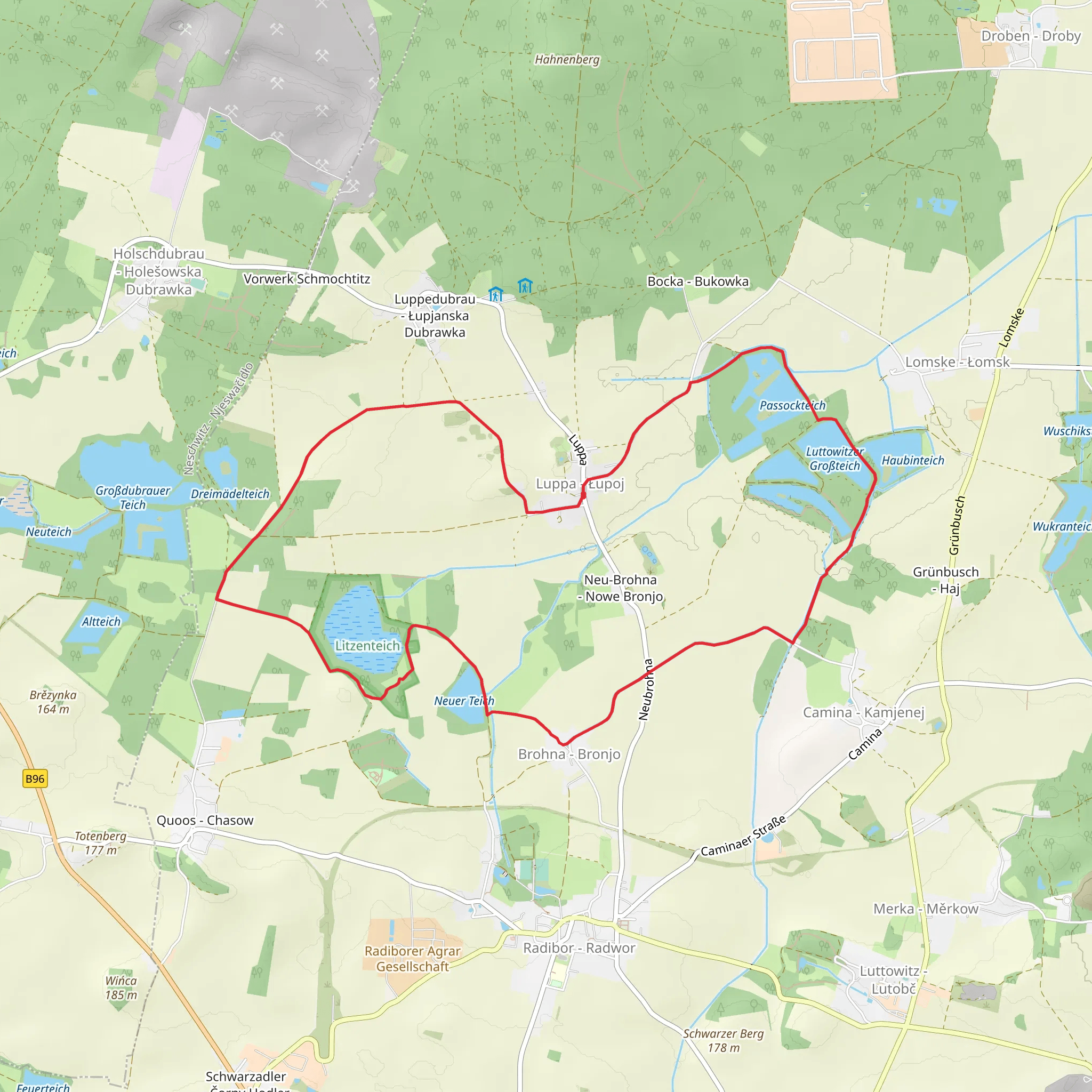 Passockteich, Luttowitzer Grossteich and Neuer Teich Loop mobile static map